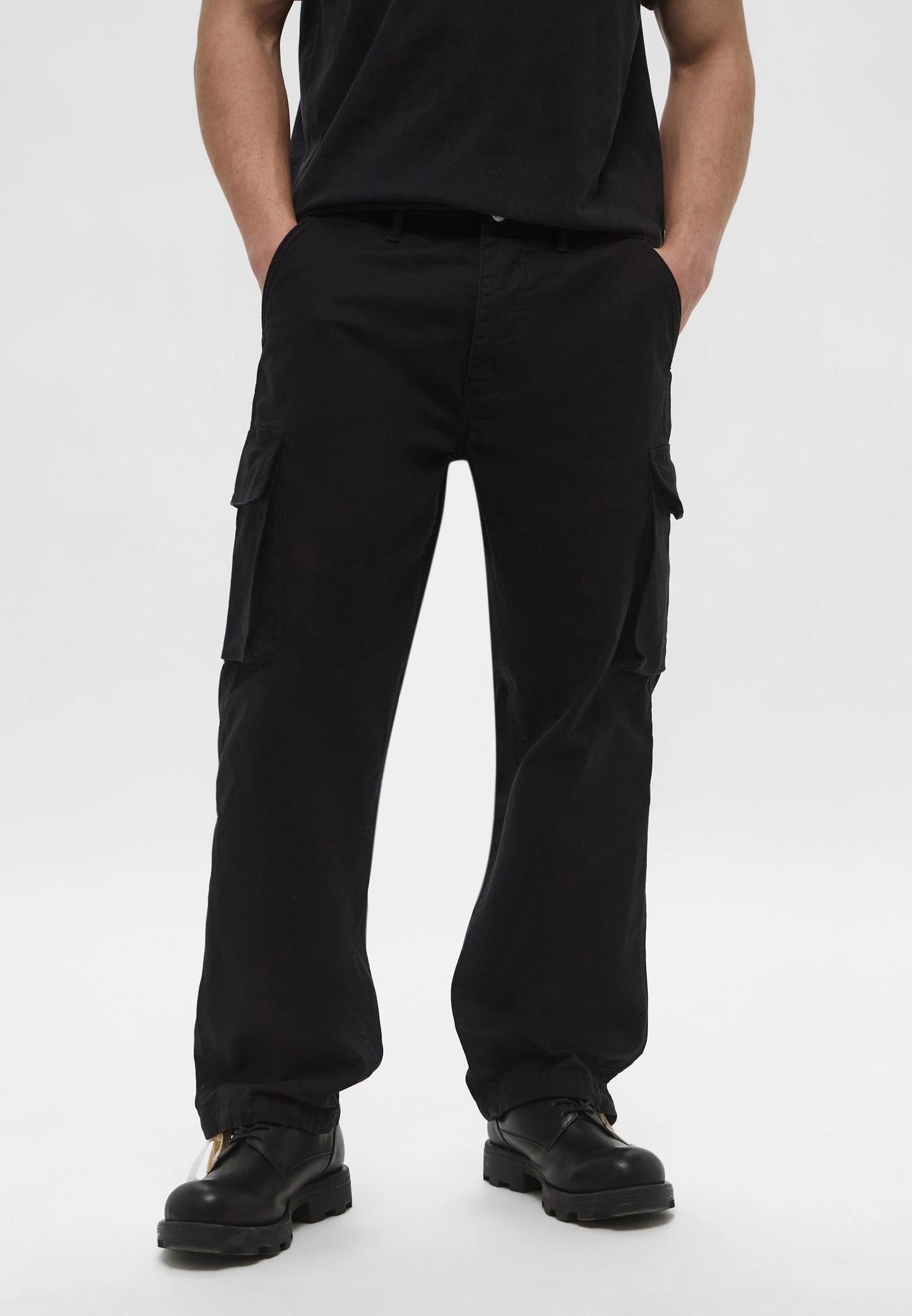 Purple Cargo Pants Black