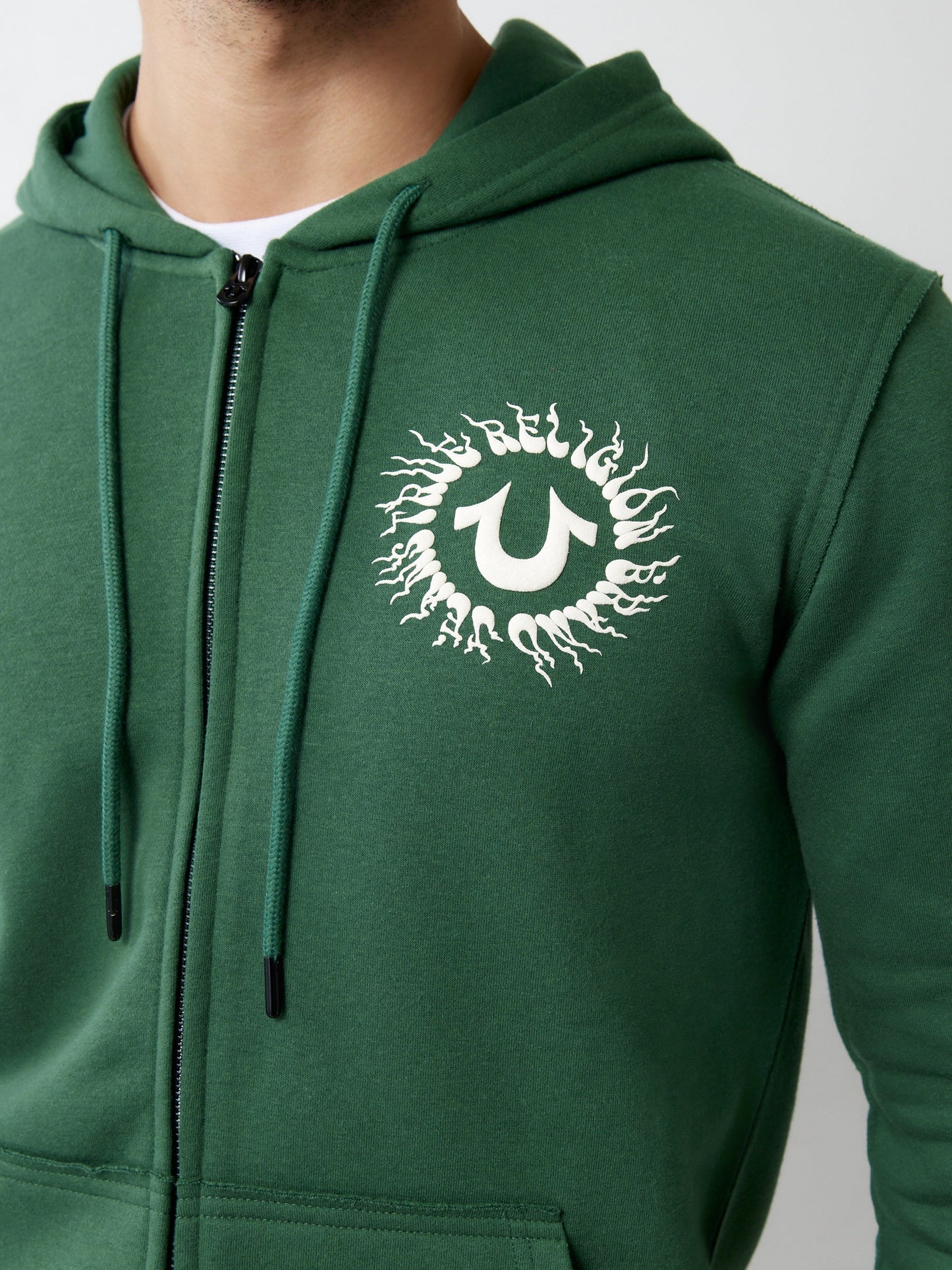 True Religion Blazing Tour Applique Zip Hood Dark Green