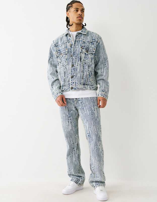 True Religion Ovr Dtrs Jacqrd Ropestitch Jkt City Lights Light Wash