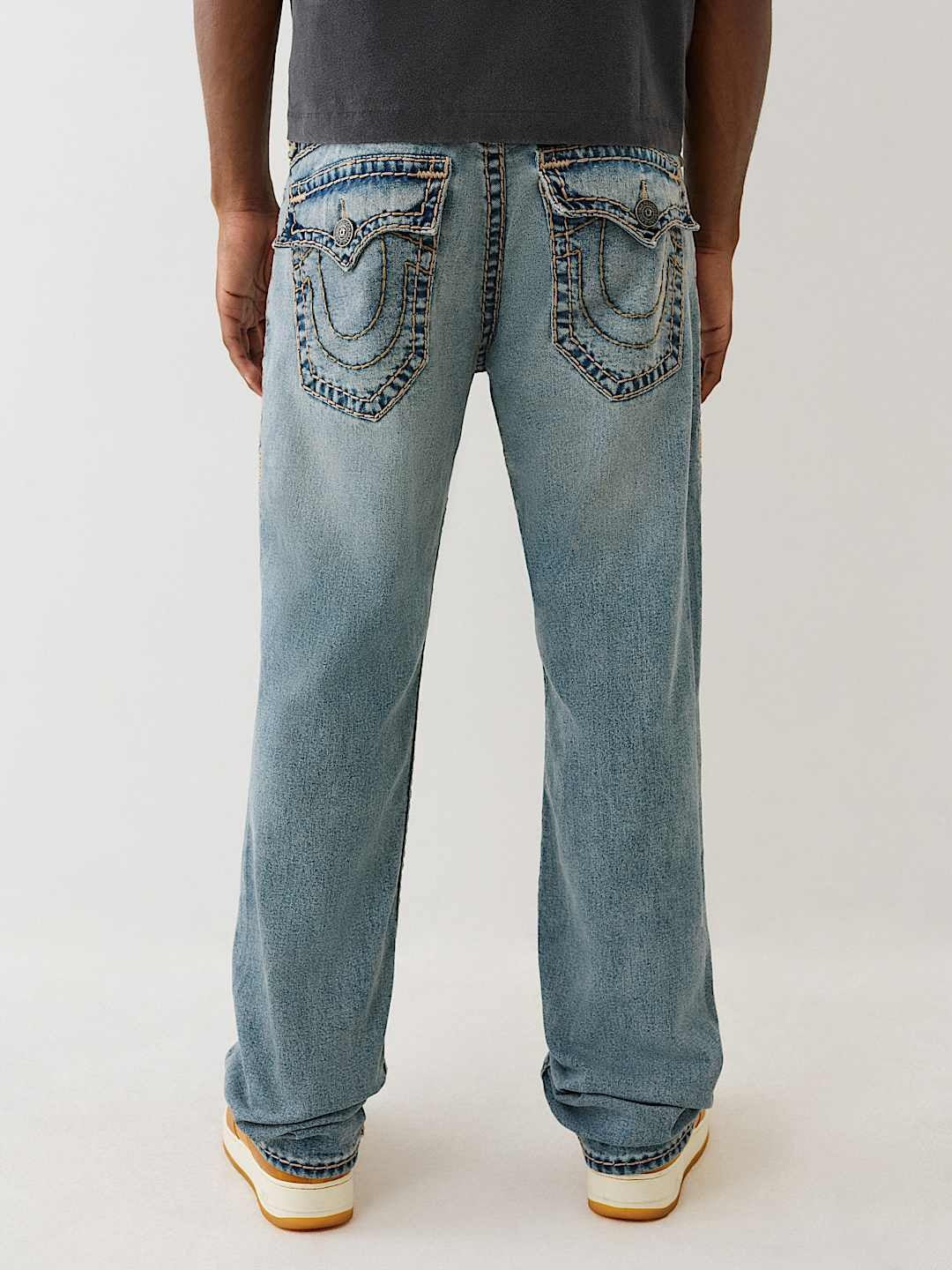 True Religion Jeans Ricky Super T Flap 34in Alley Loop Light Wash