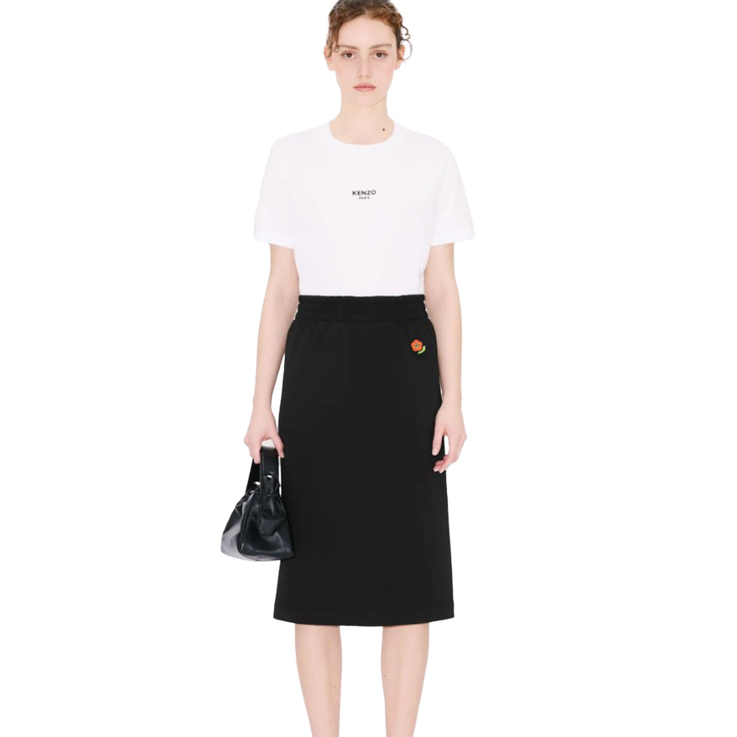 Kenzo Skirt Ladies Pop Embroidered Black