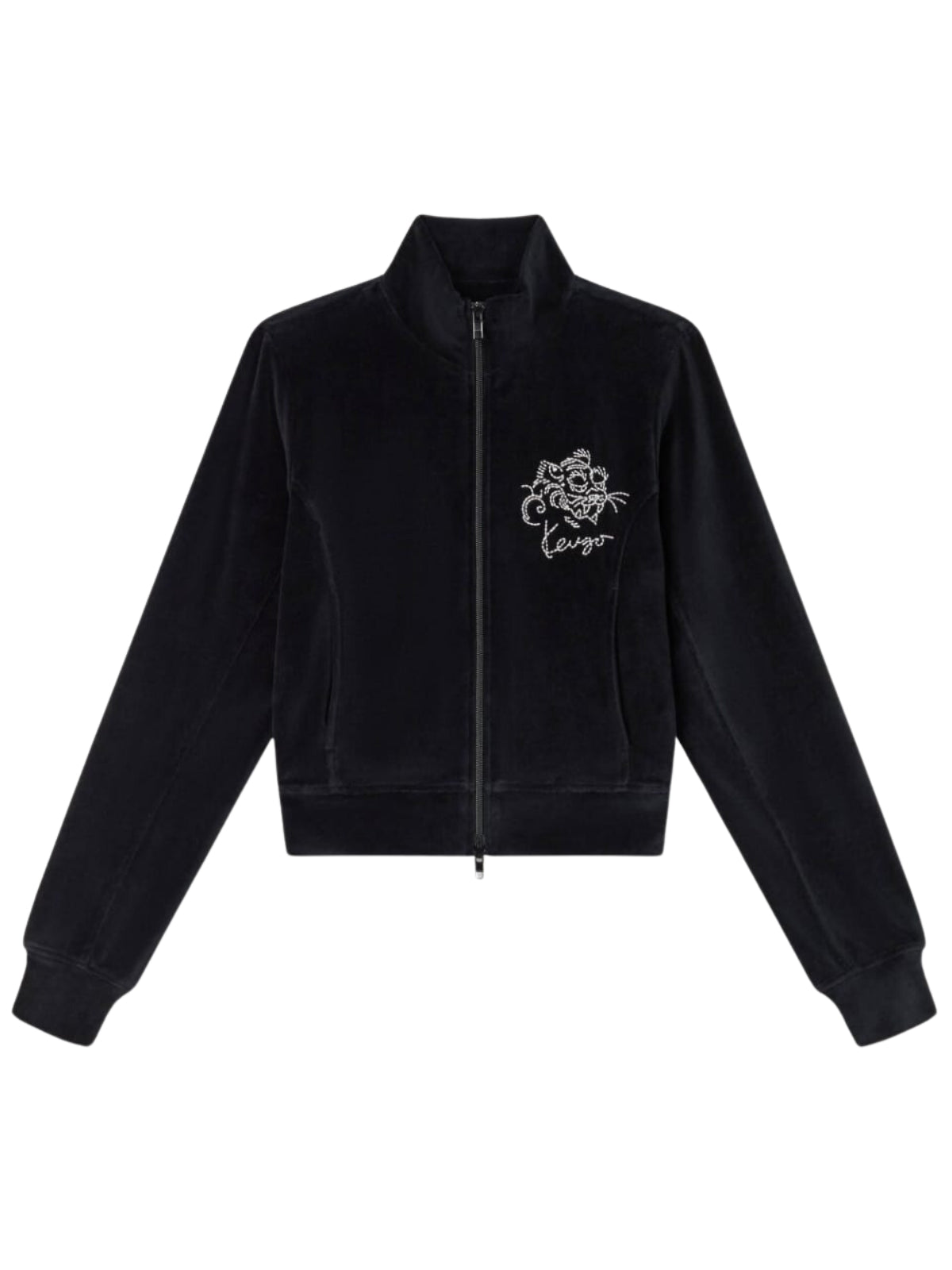 Kenzo Jacket Ladies Zip Up Logo Black