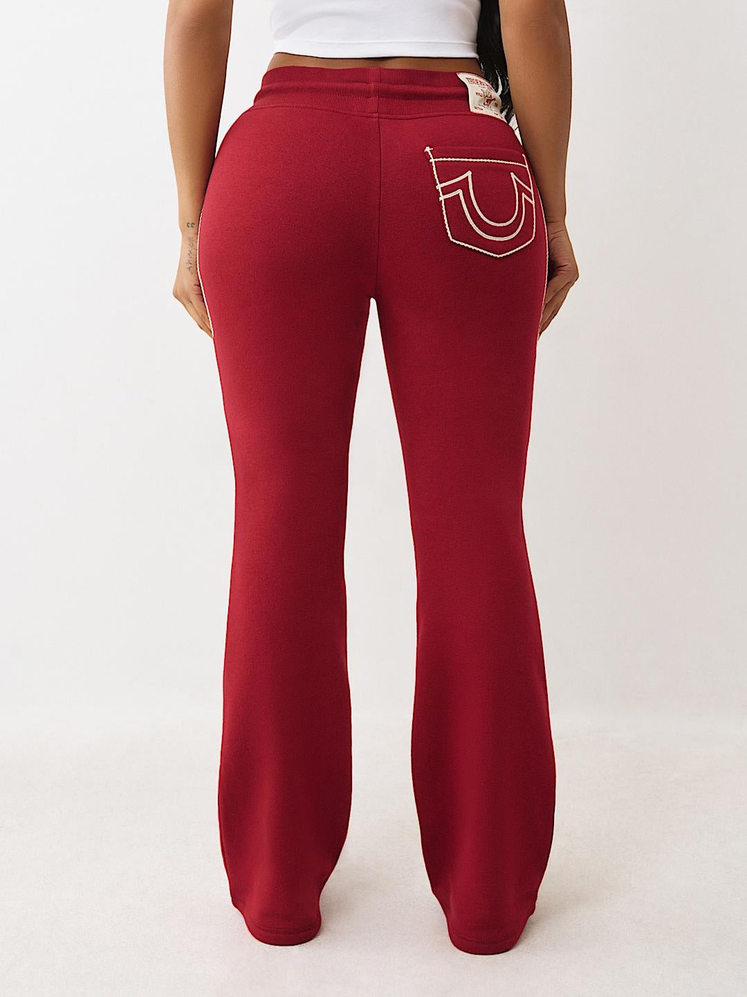 True Religion Sweatpants Rope Stitch Mr Bootcut Biking Red