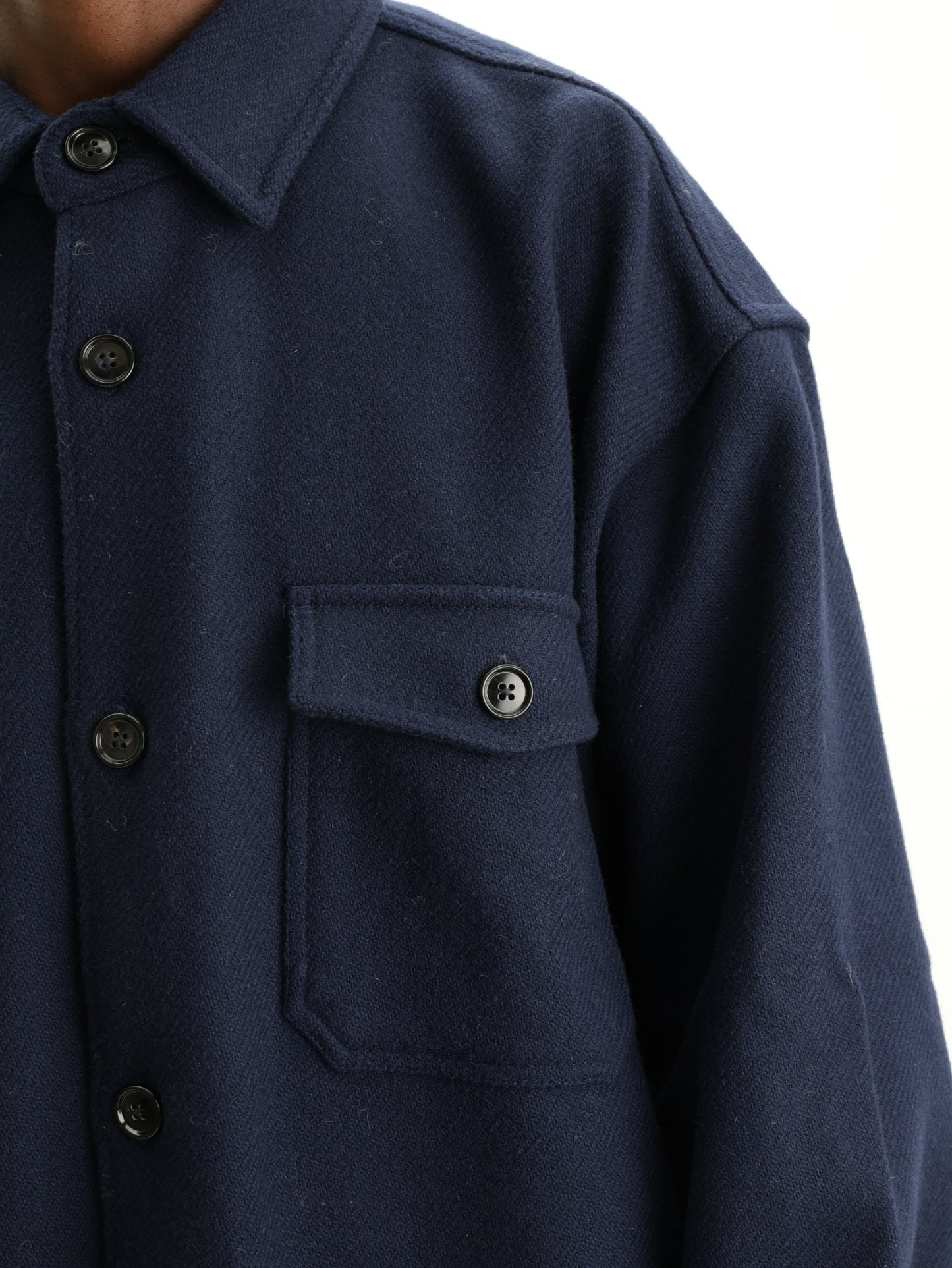 Ami Shirt Chest Pocket Overshirt Navy