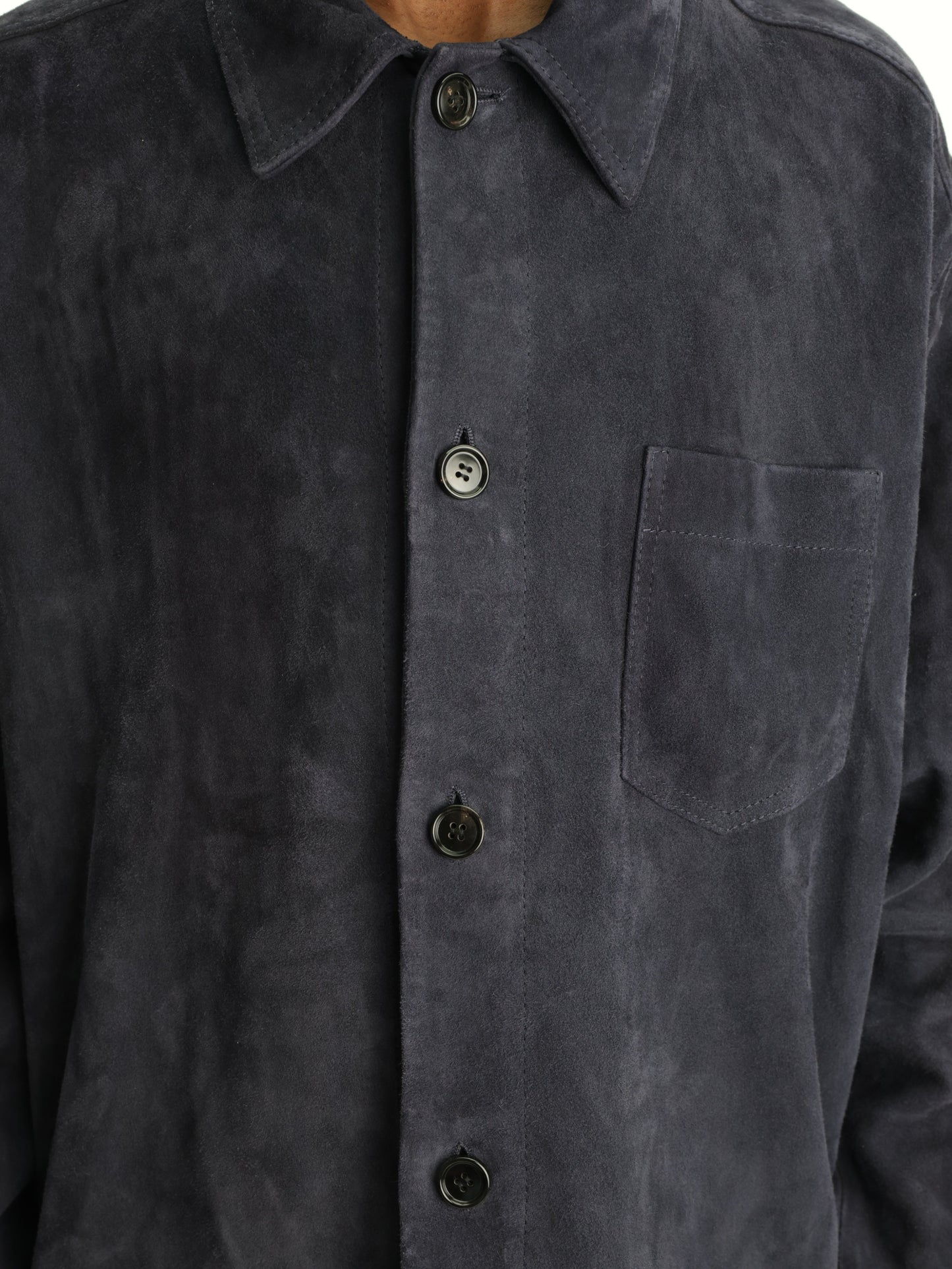 Ami Shirt Suede Overshirt Black