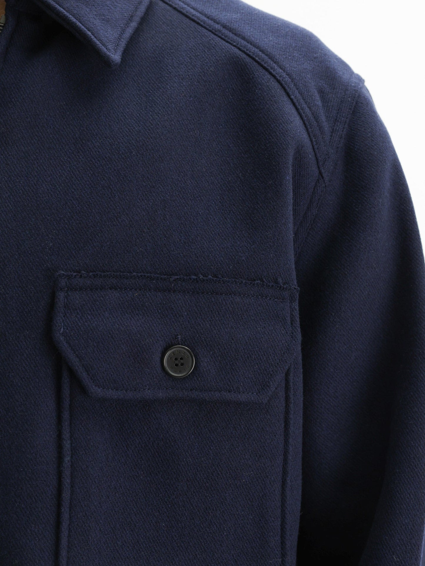 Kenzo Overshirt Woven Wool Navy