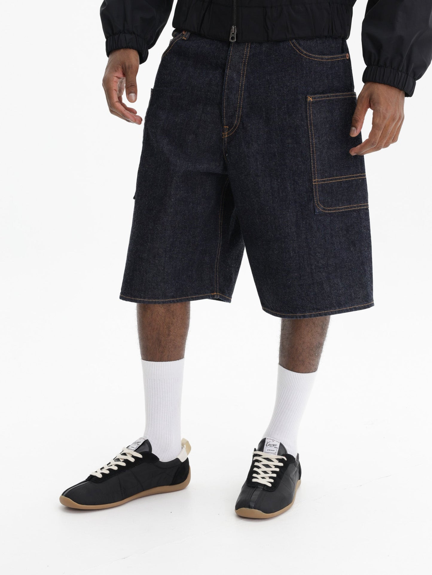 Kenzo Denim Shorts Cargo Monkey Blue Denim