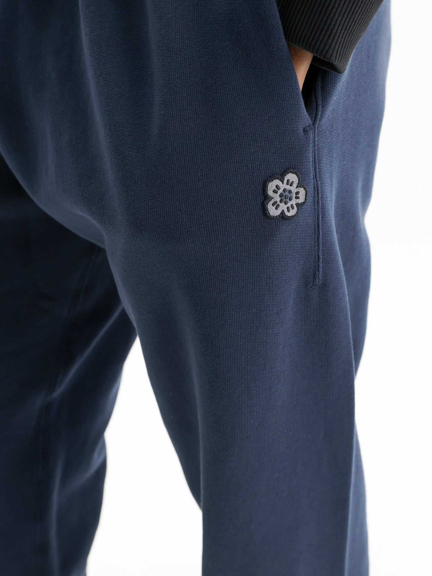 Kenzo Jog Pants Boke Flower Embroidered Navy