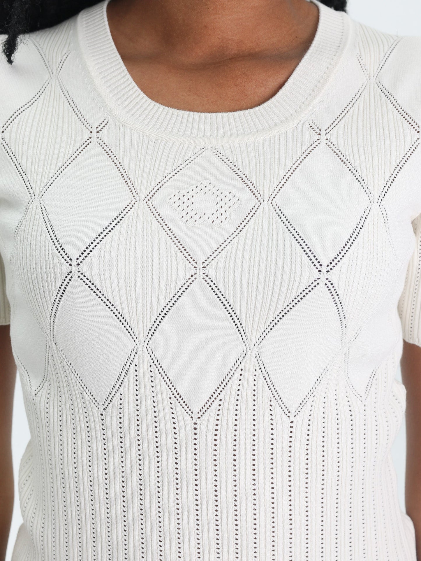 Kenzo Top Knitted Ss Off White