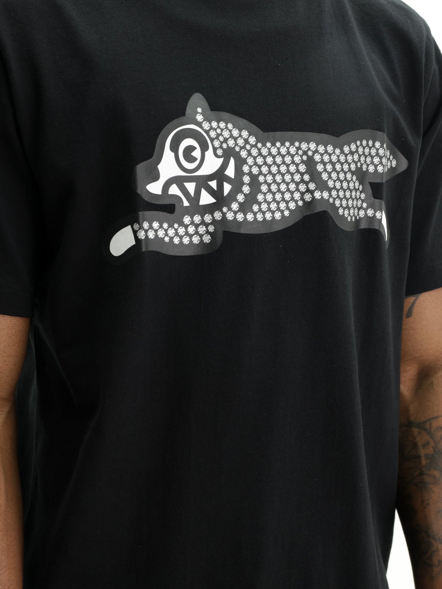Ice-cream T-Shirt Running Dog Logo Black