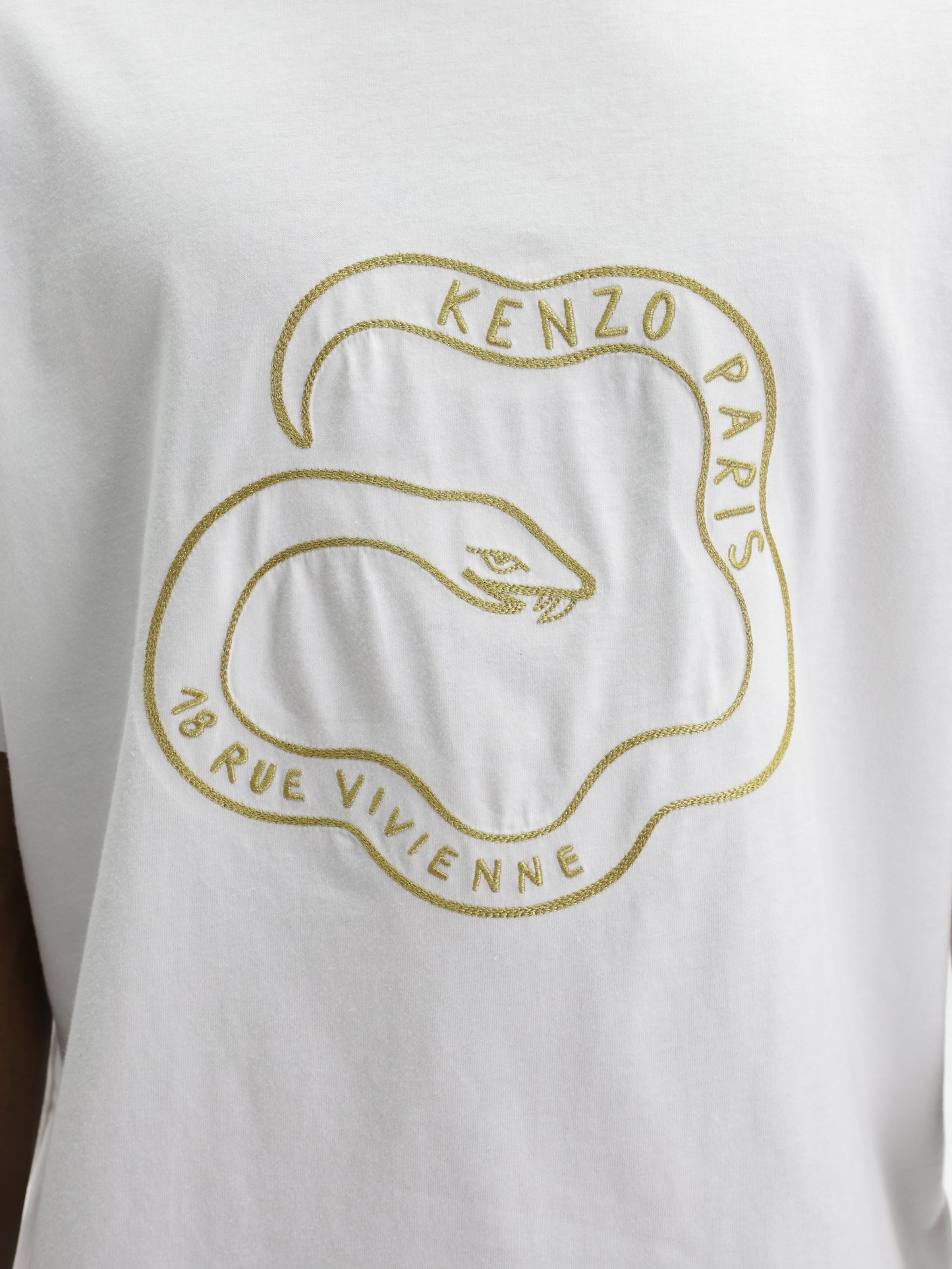 Kenzo T-Shirt Snake Gold-White