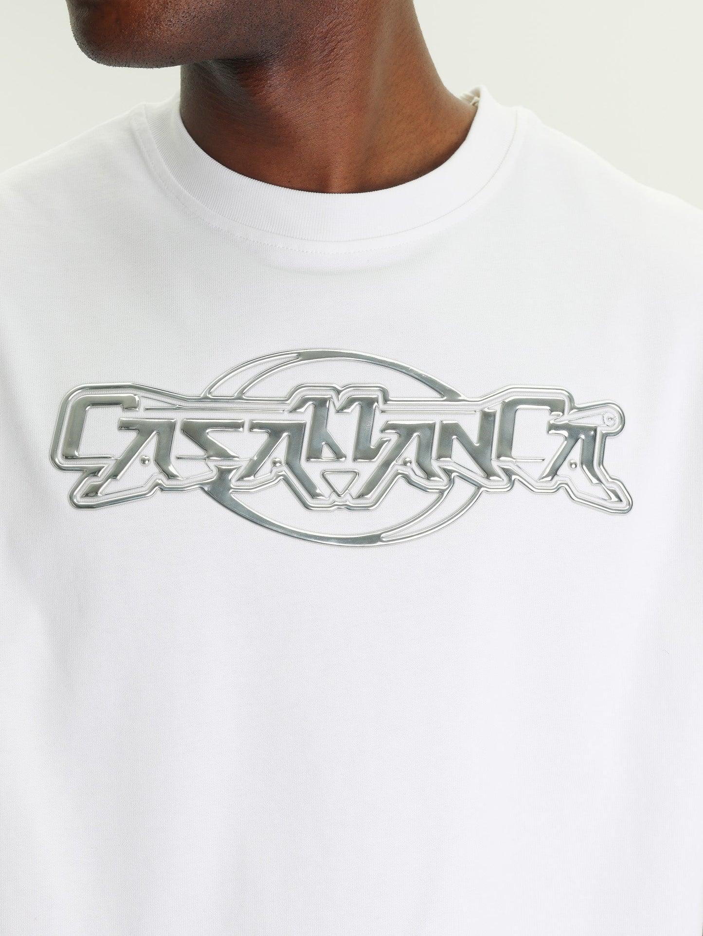 Casablanca T-Shirt Casa Chrome White