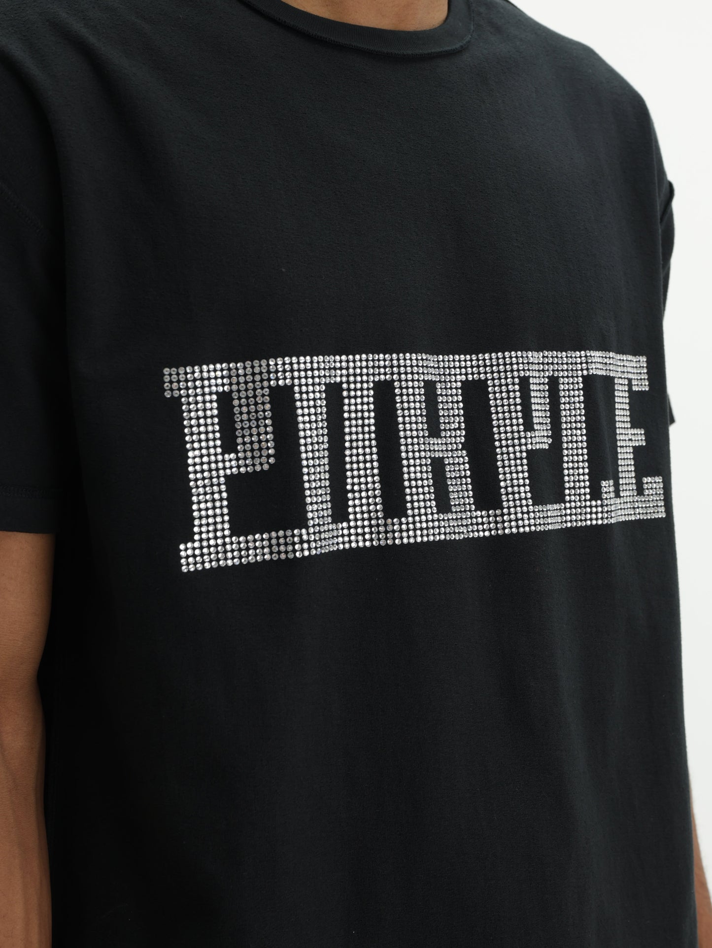 Purple T-Shirt Textured Inside Out Black