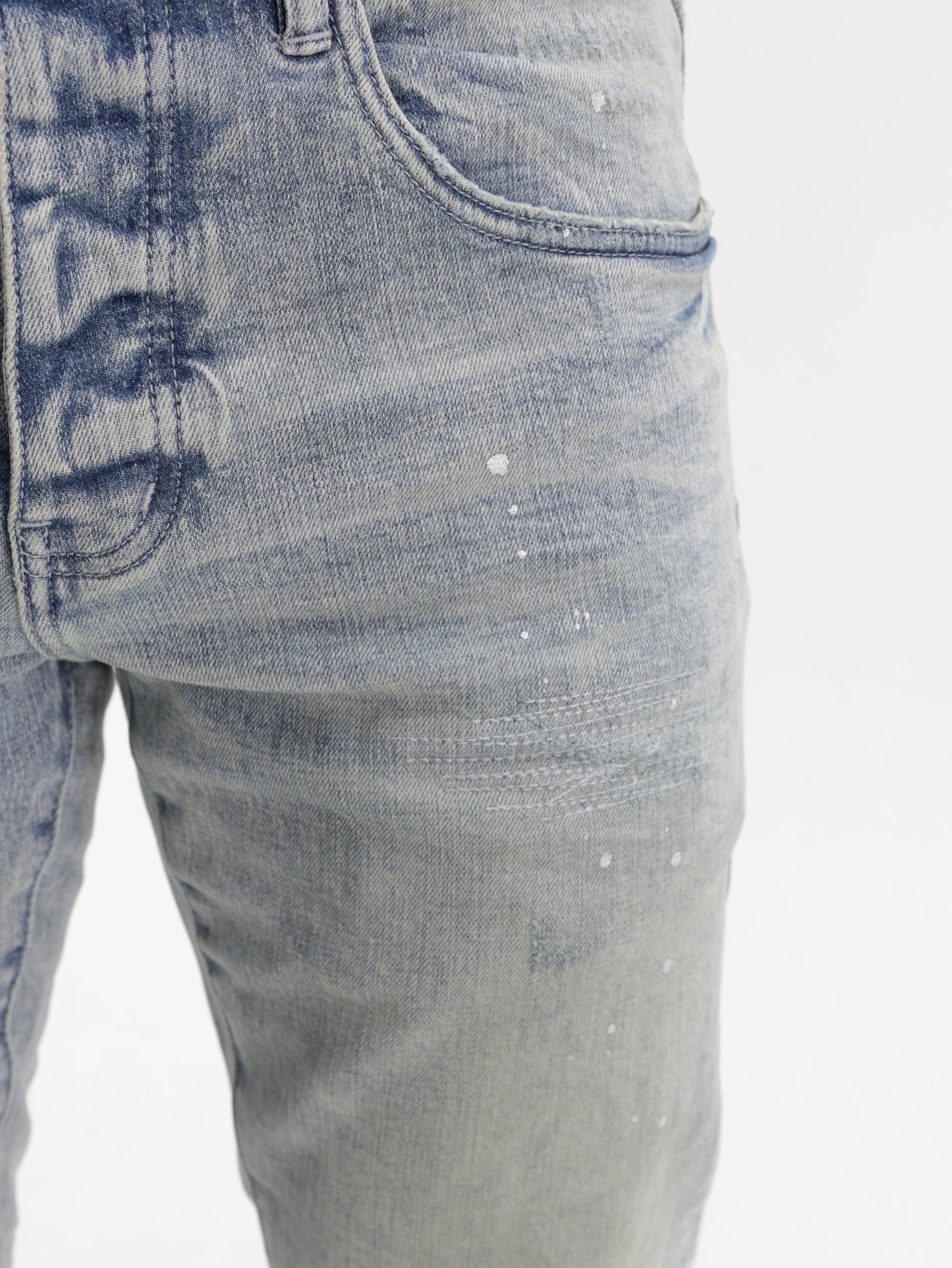 Purple Jeans Worn Light Indigo Reflective Lt Indigo