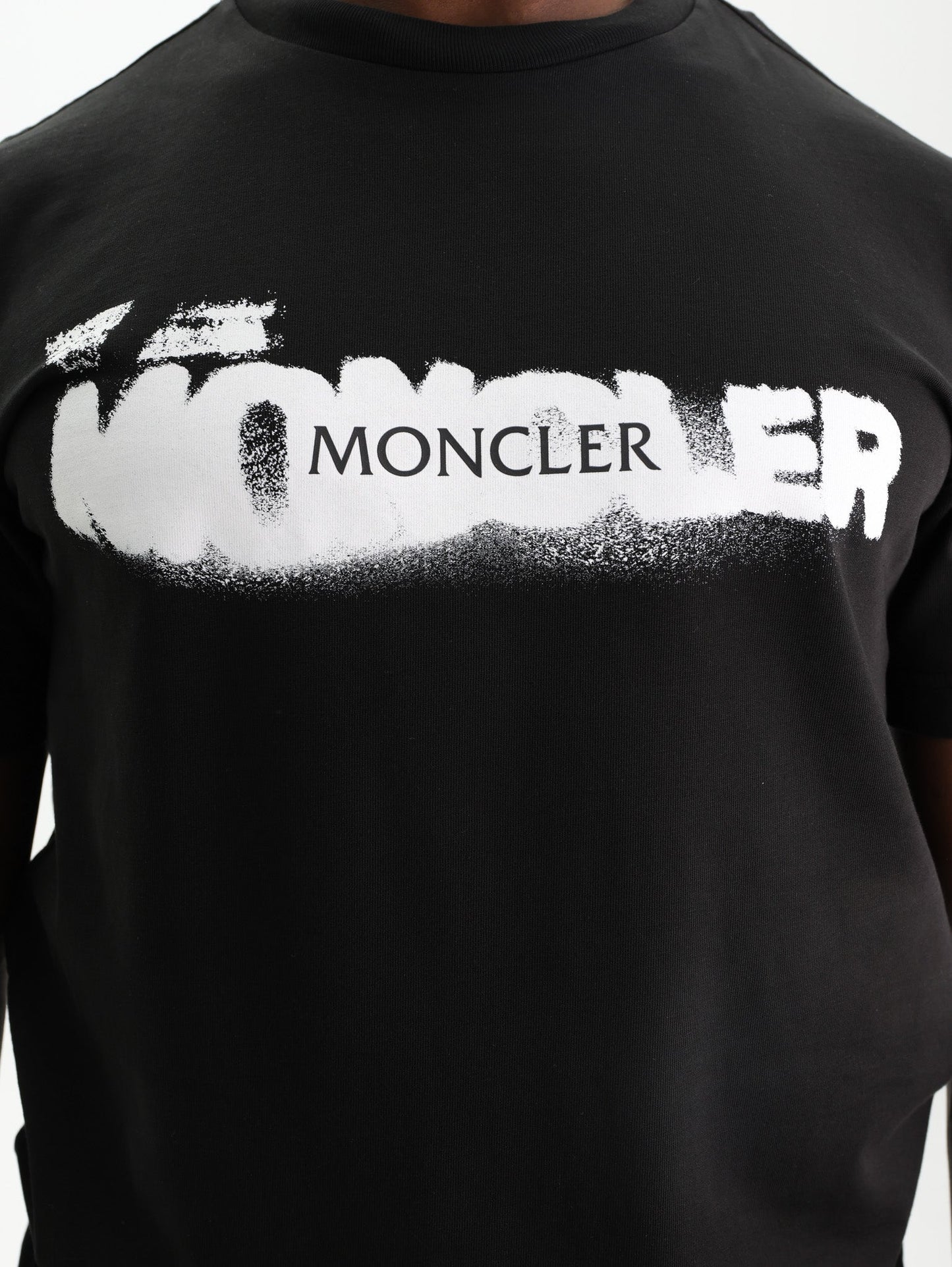 Moncler T-Shirt Smudge Logo Black