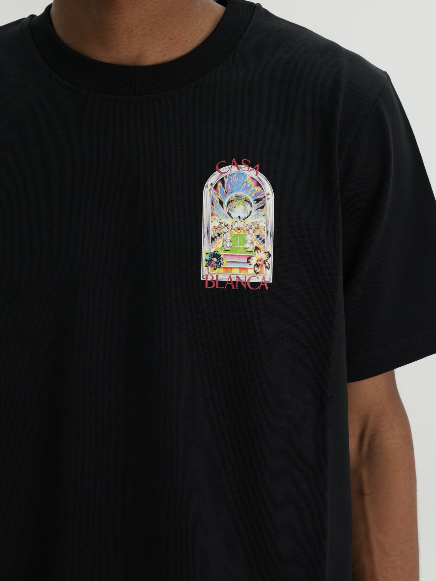 Casablanca T-Shirt Tennis Landscape Black