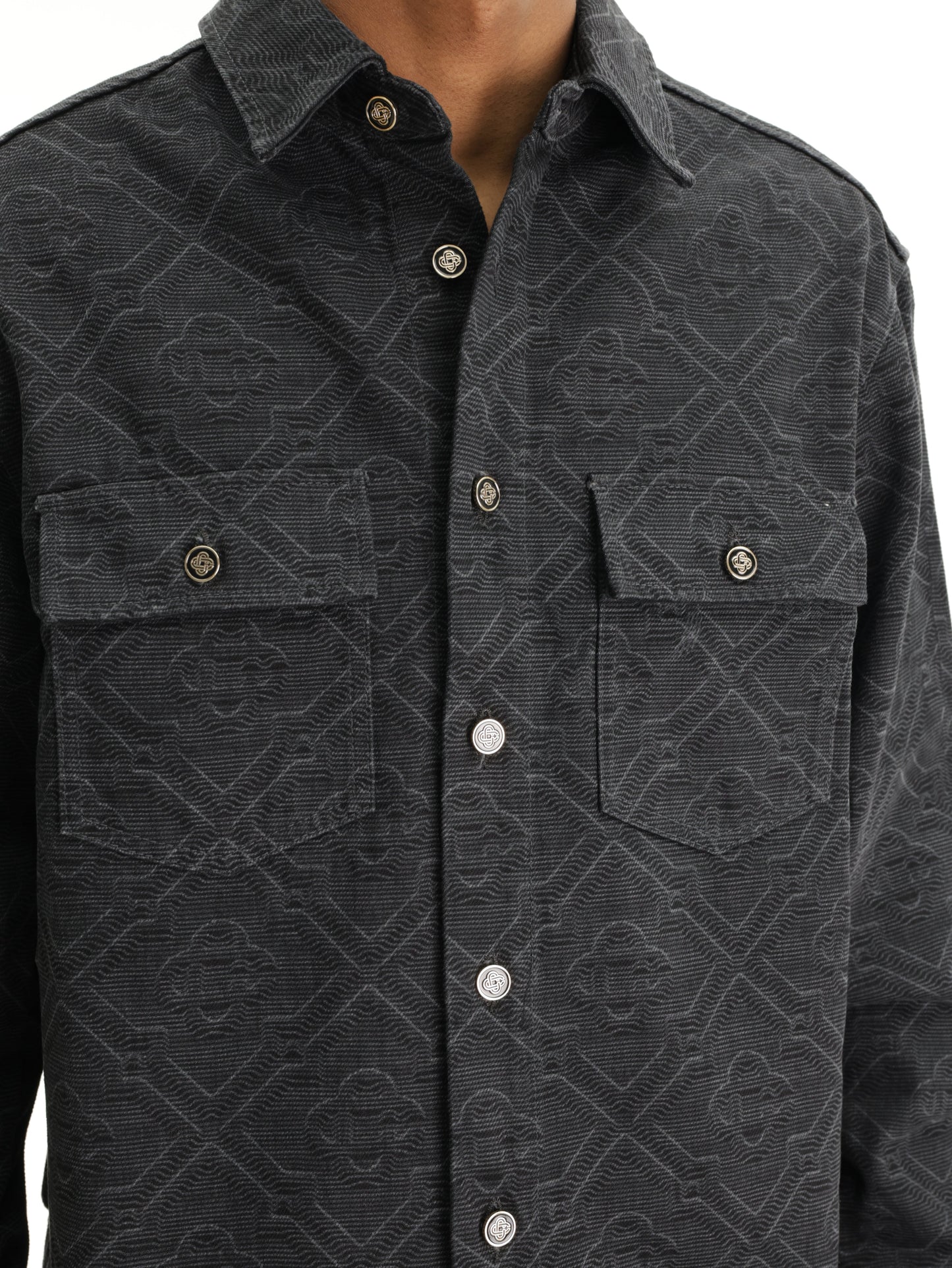 Casablanca Shirt Denim Monogram Black