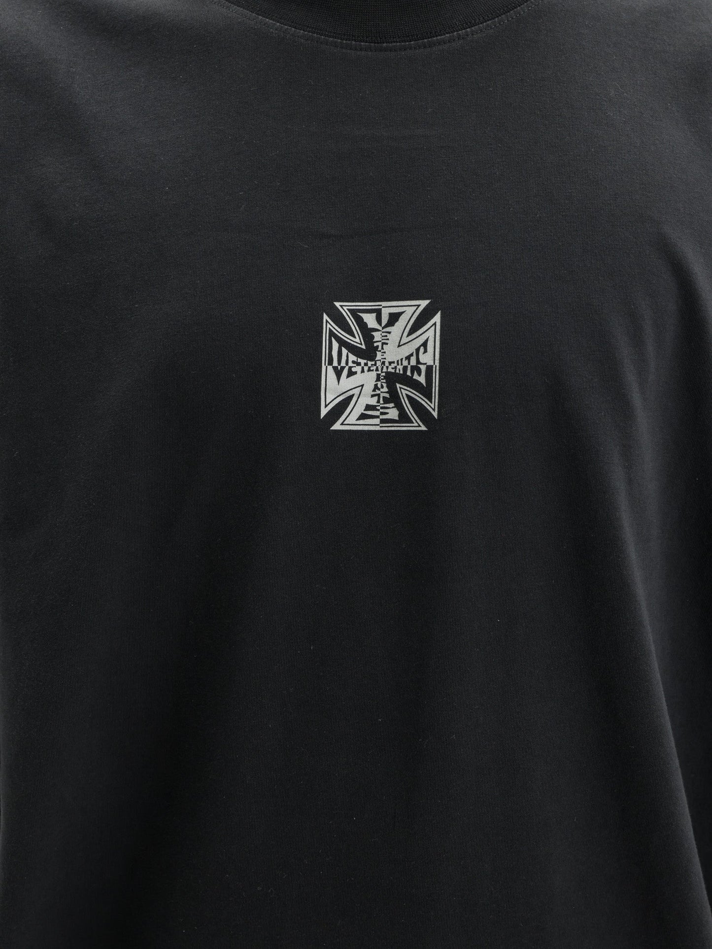 Vetements T-Shirt Biker Cross Logo Black