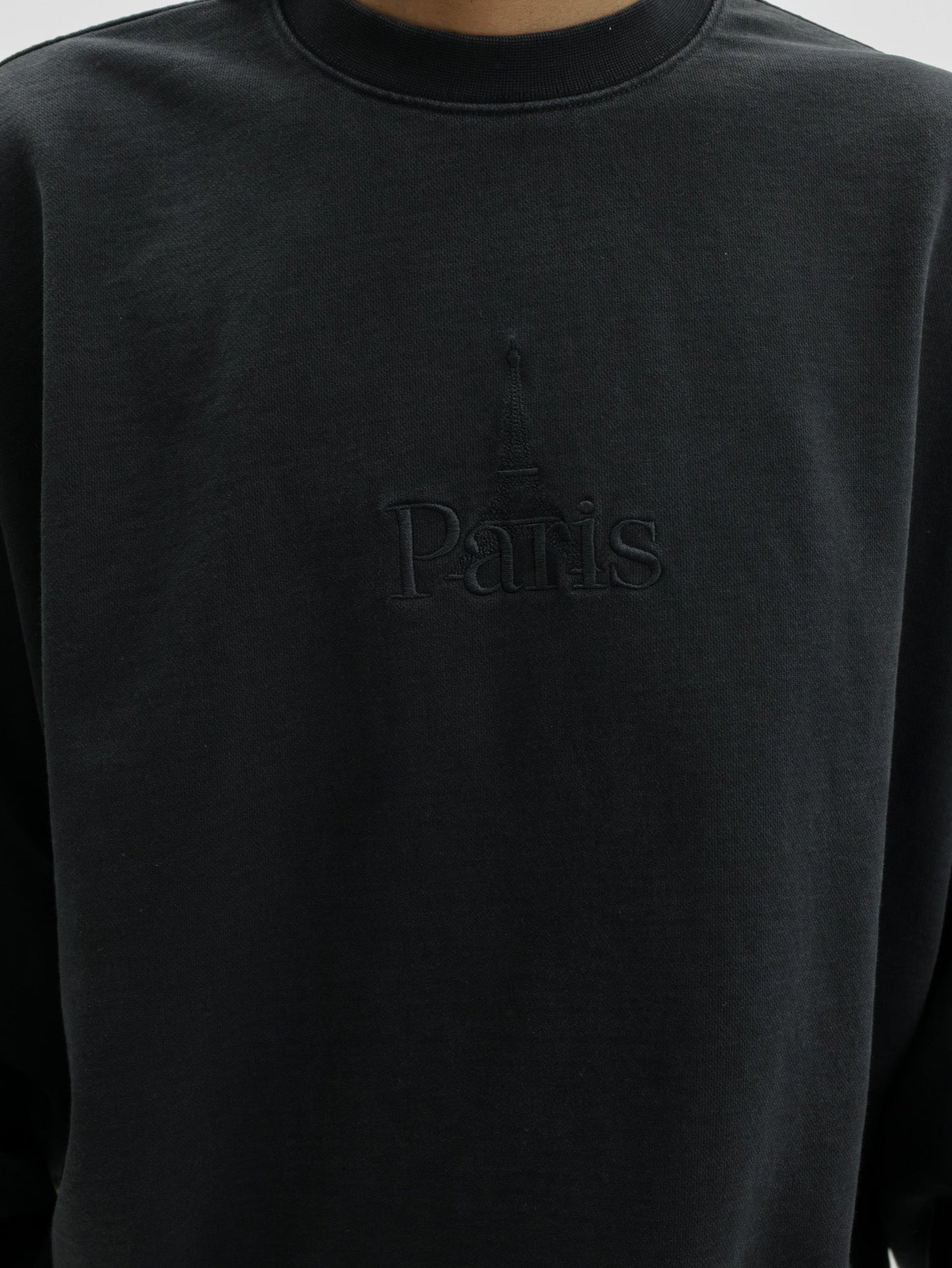 Vetements Sweater Paris Embroidered Black