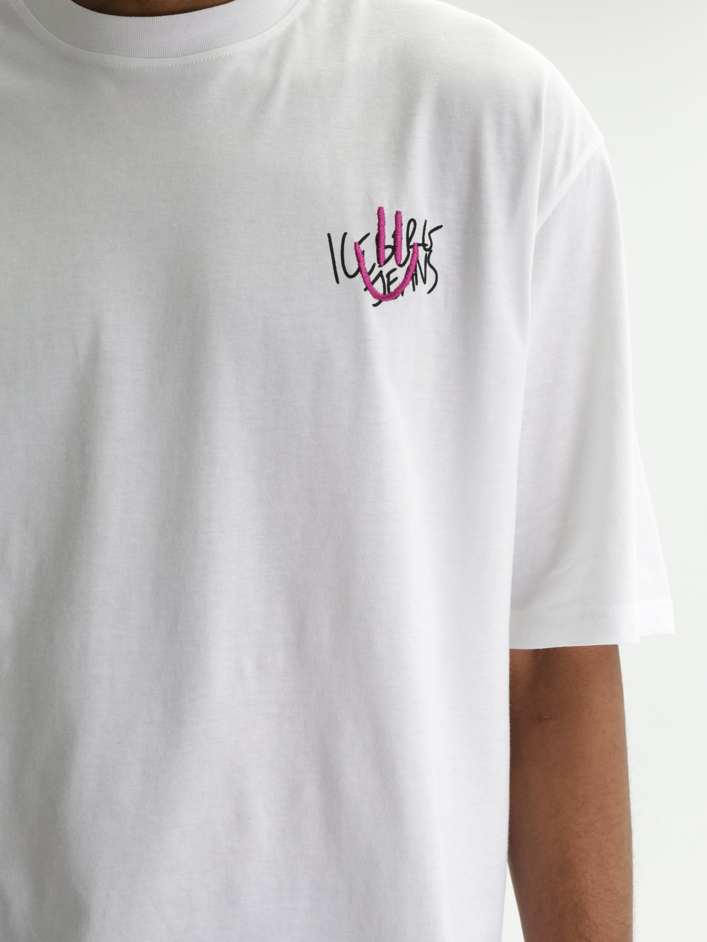 Iceberg Jeans T-Shirt Smiley Logo White