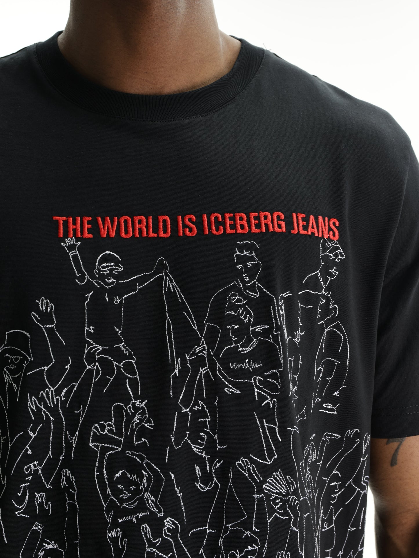 Iceberg Jeans T-Shirt People Ao Print Black
