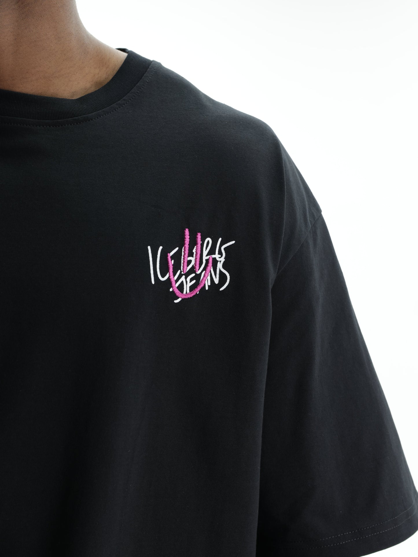 Iceberg Jeans T-Shirt Smiley Logo Black