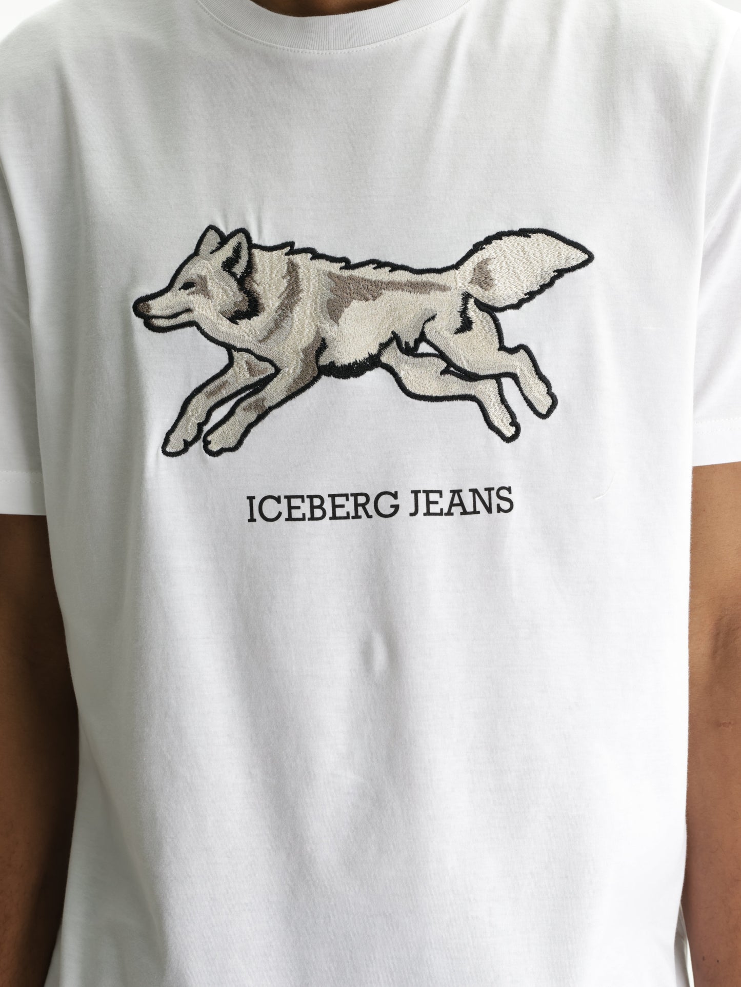 Iceberg Jeans T-Shirt Wolf Print Ibj White