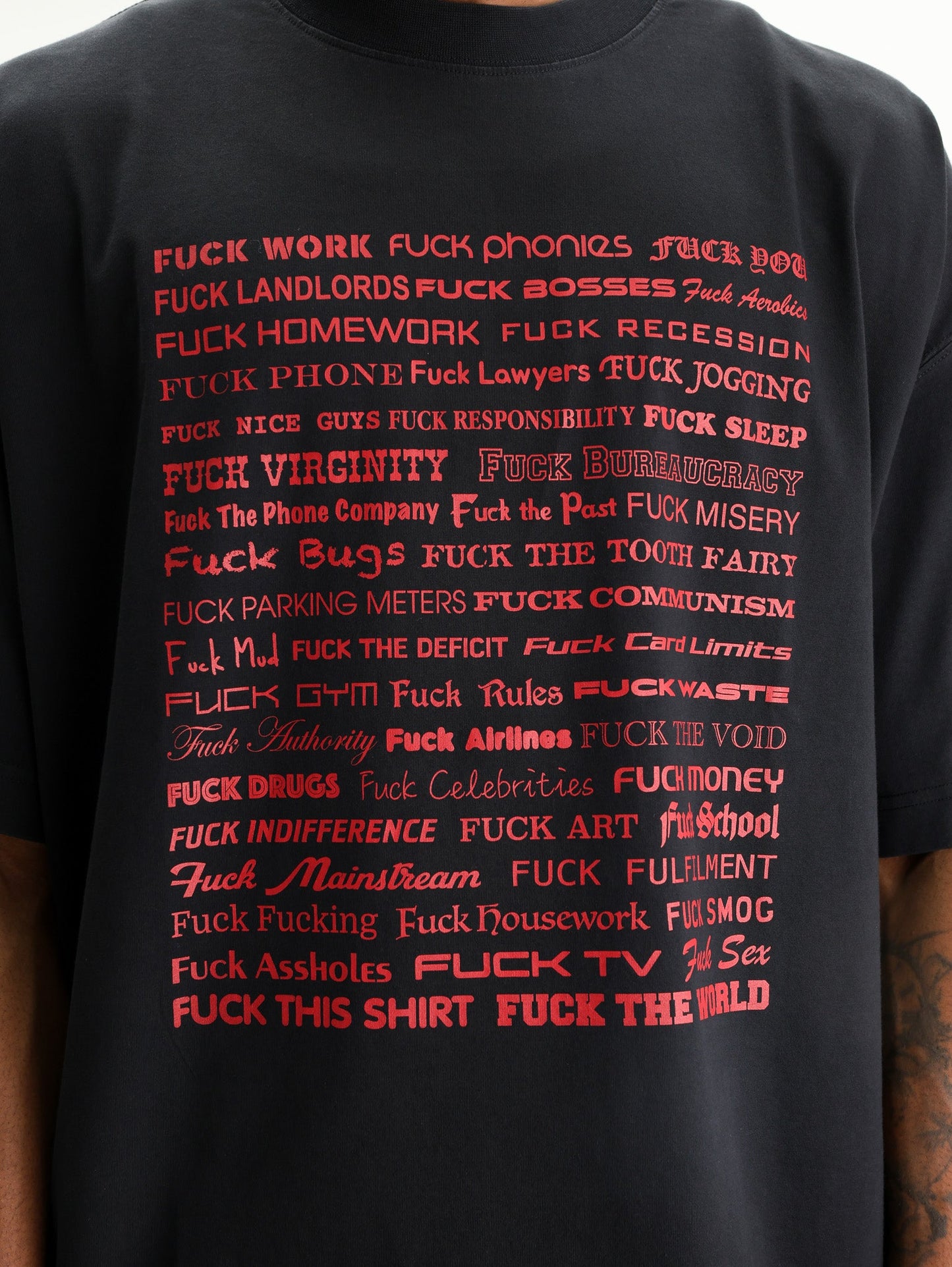 Vetements T-Shirt Fuck Regular Black