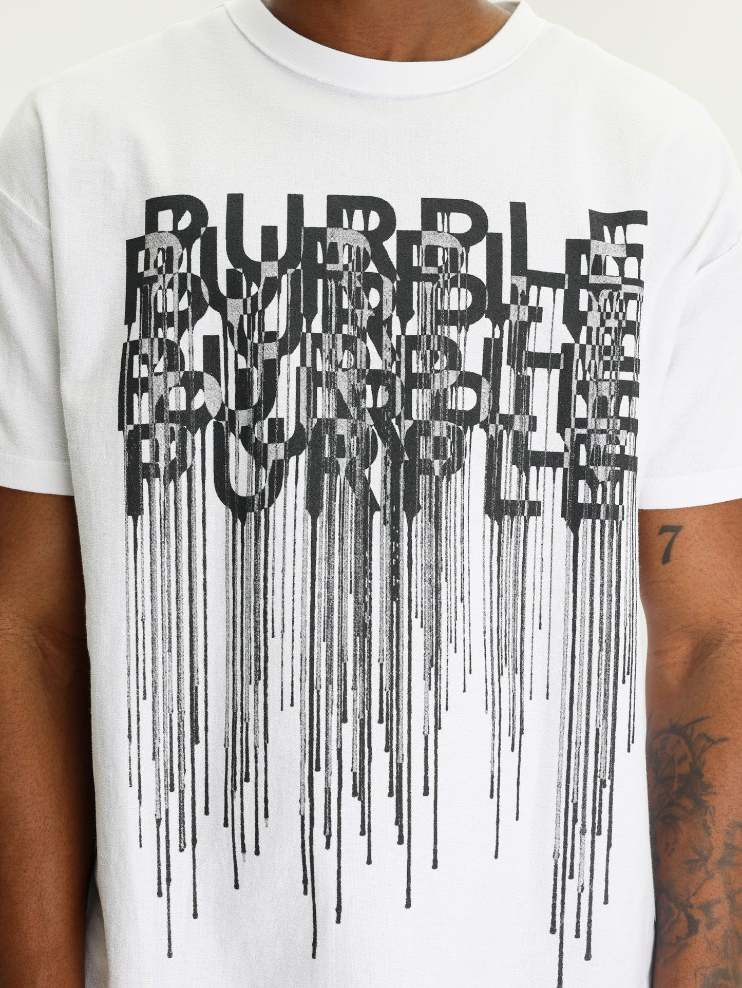 Purple T-Shirt Textured Inside Out White