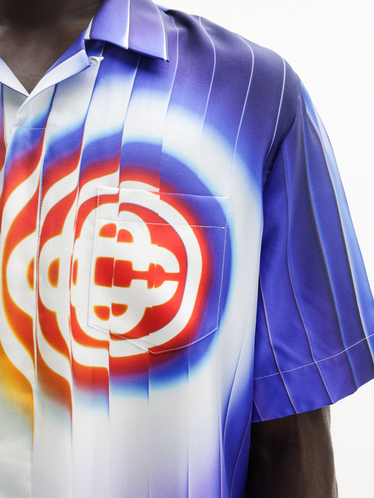 Casablanca Shirt Ss Cuban Collar Shockwave Multi Colour