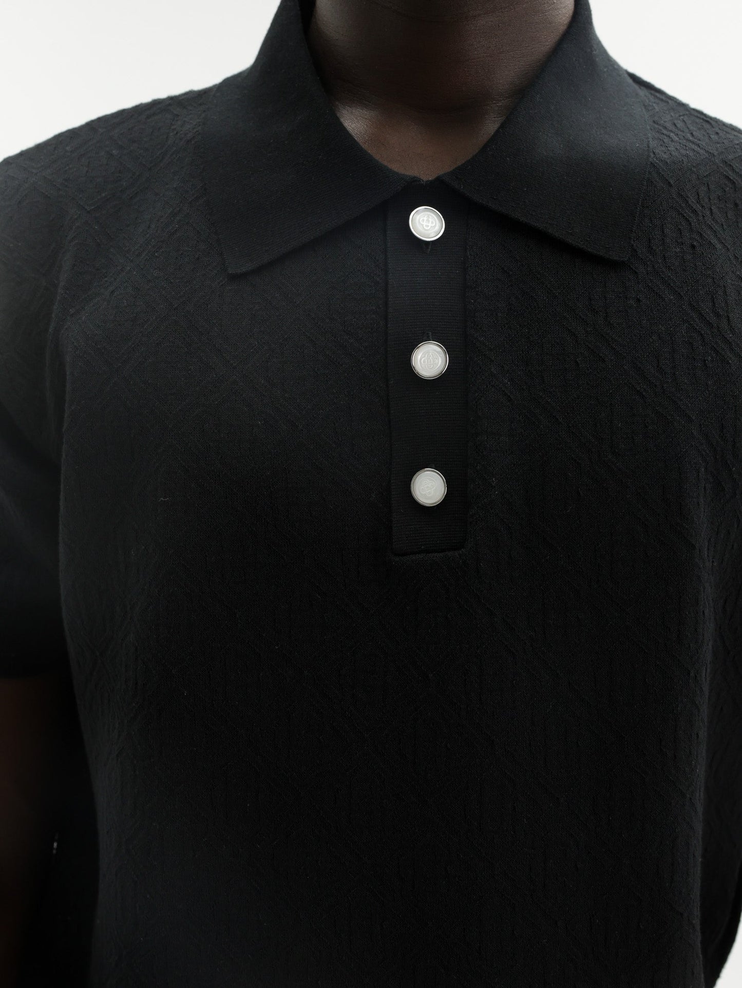 Casablanca Golfer Pointelle Monogram Black