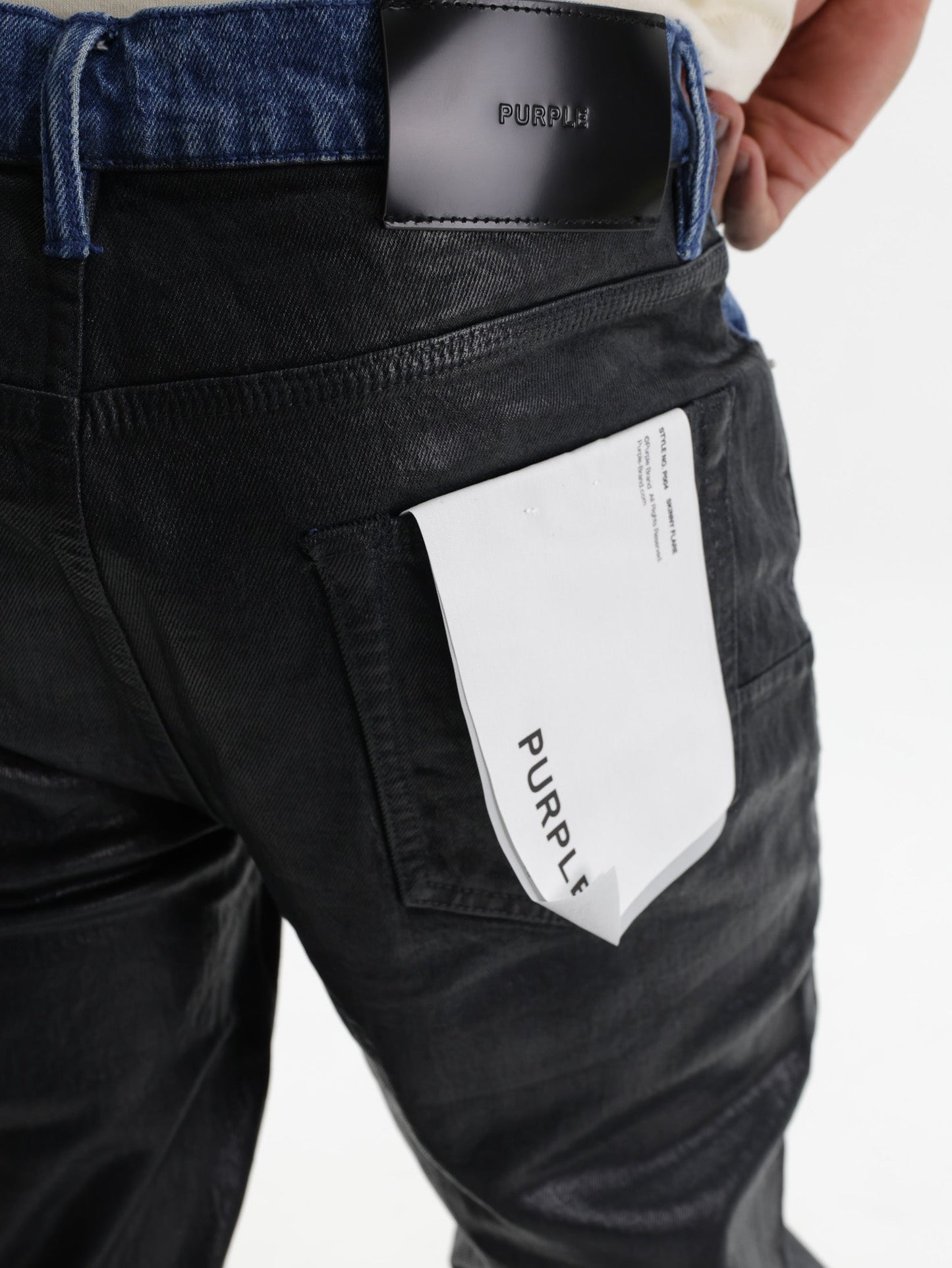Purple Jeans Coated Flare Black