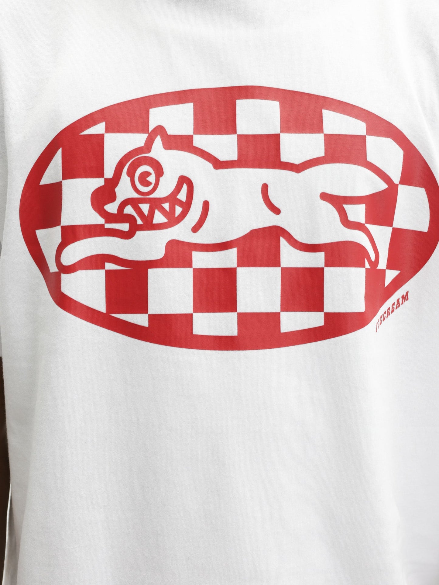 Ice Cream T-Shirt Checker Running Dog White