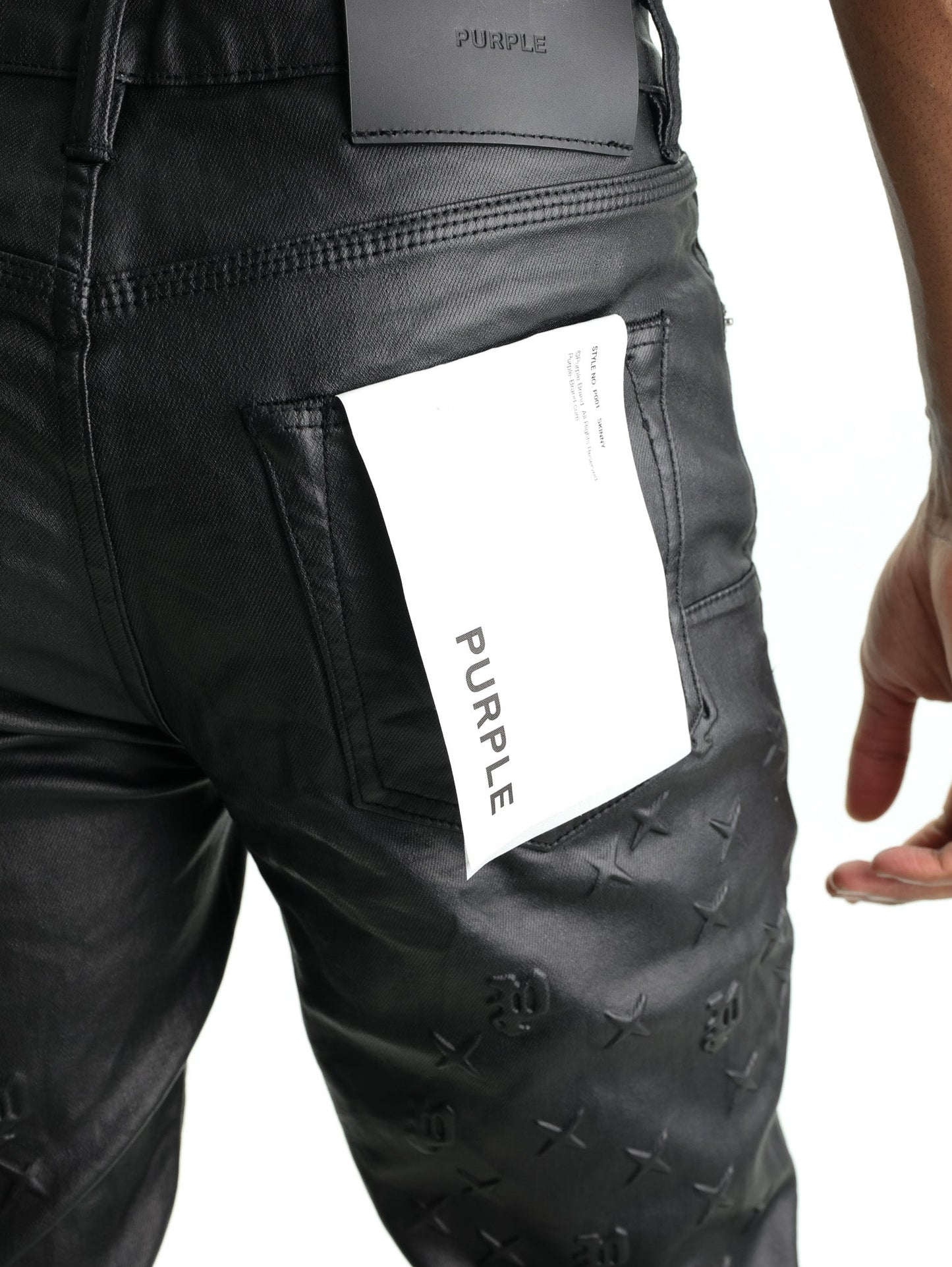Purple Jeans Skinny Mono Embossed Film Black