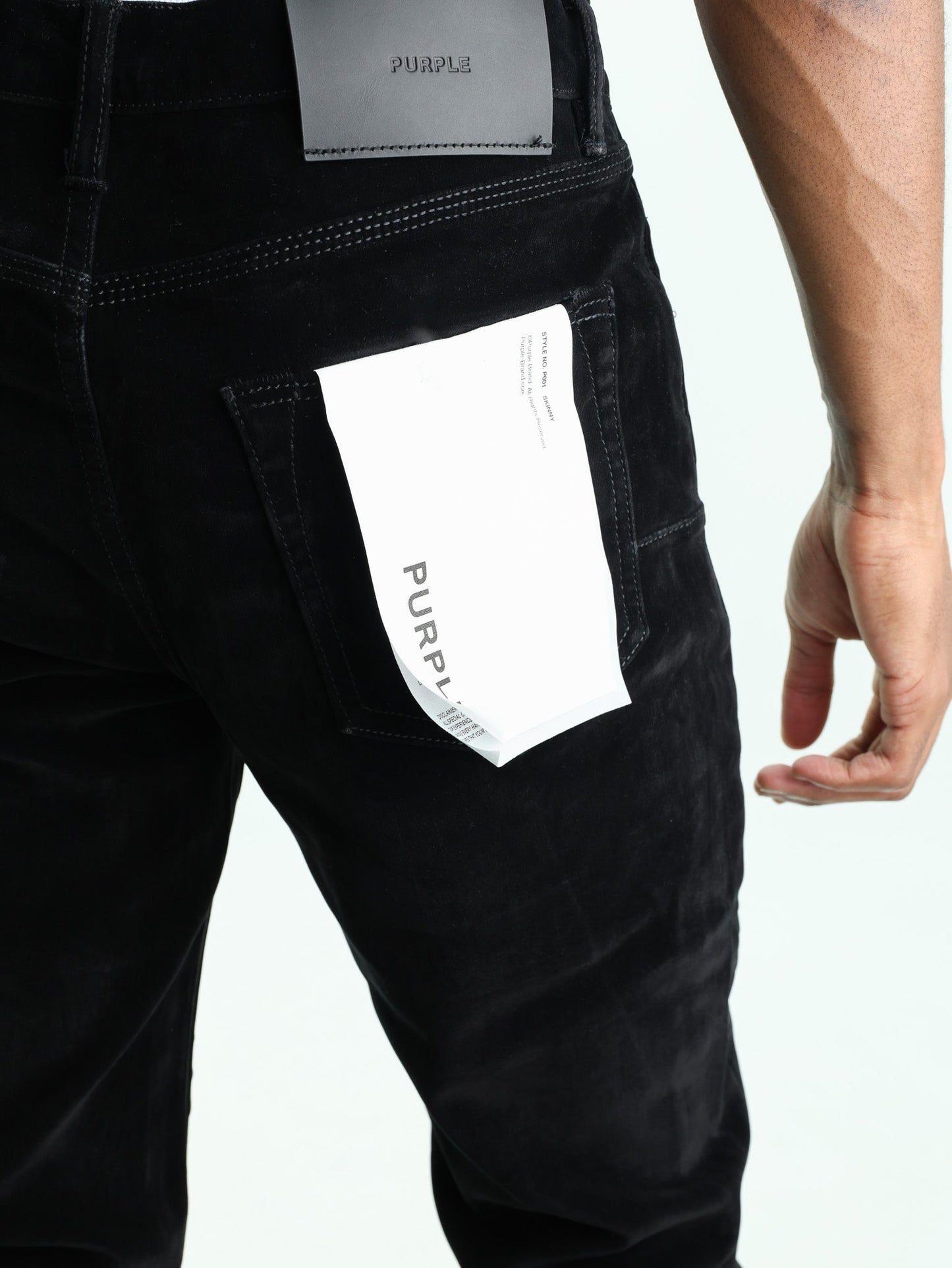 Purple Jeans Skinny Flock Dipped Black