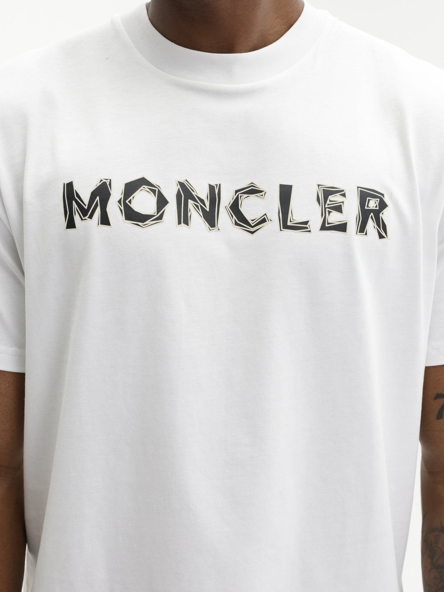 Moncler Crew Front Logo White