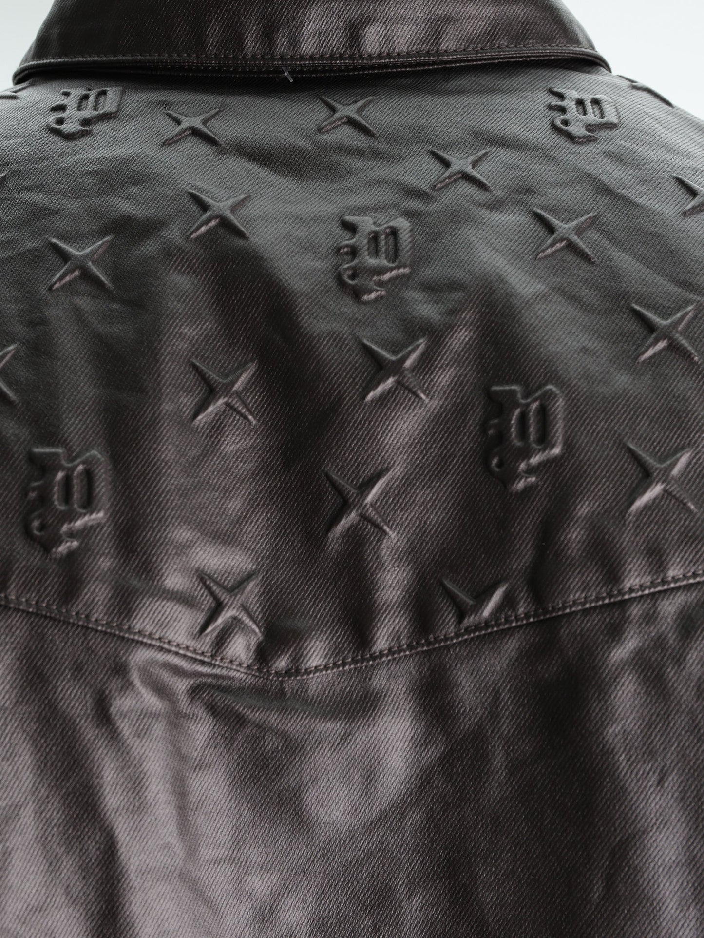 Purple Shirt Ls Shirt Mono Embossed Film Brown