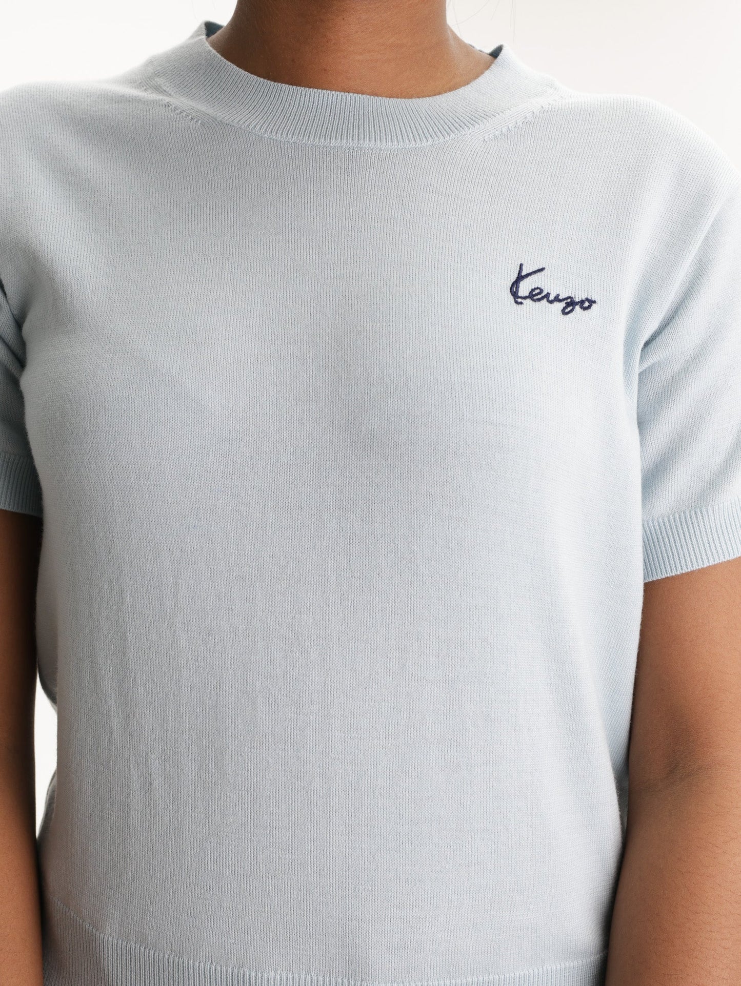 Kenzo T-Shirt Knitted Wool Sky Blue