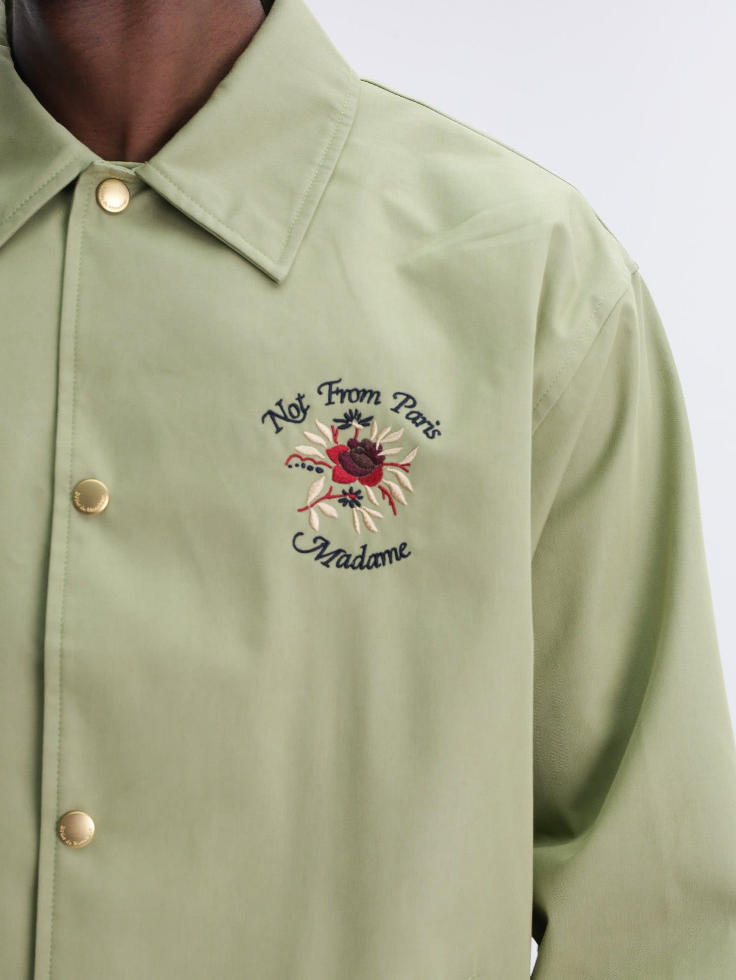 Drole Jacket Slogan Rose Olive