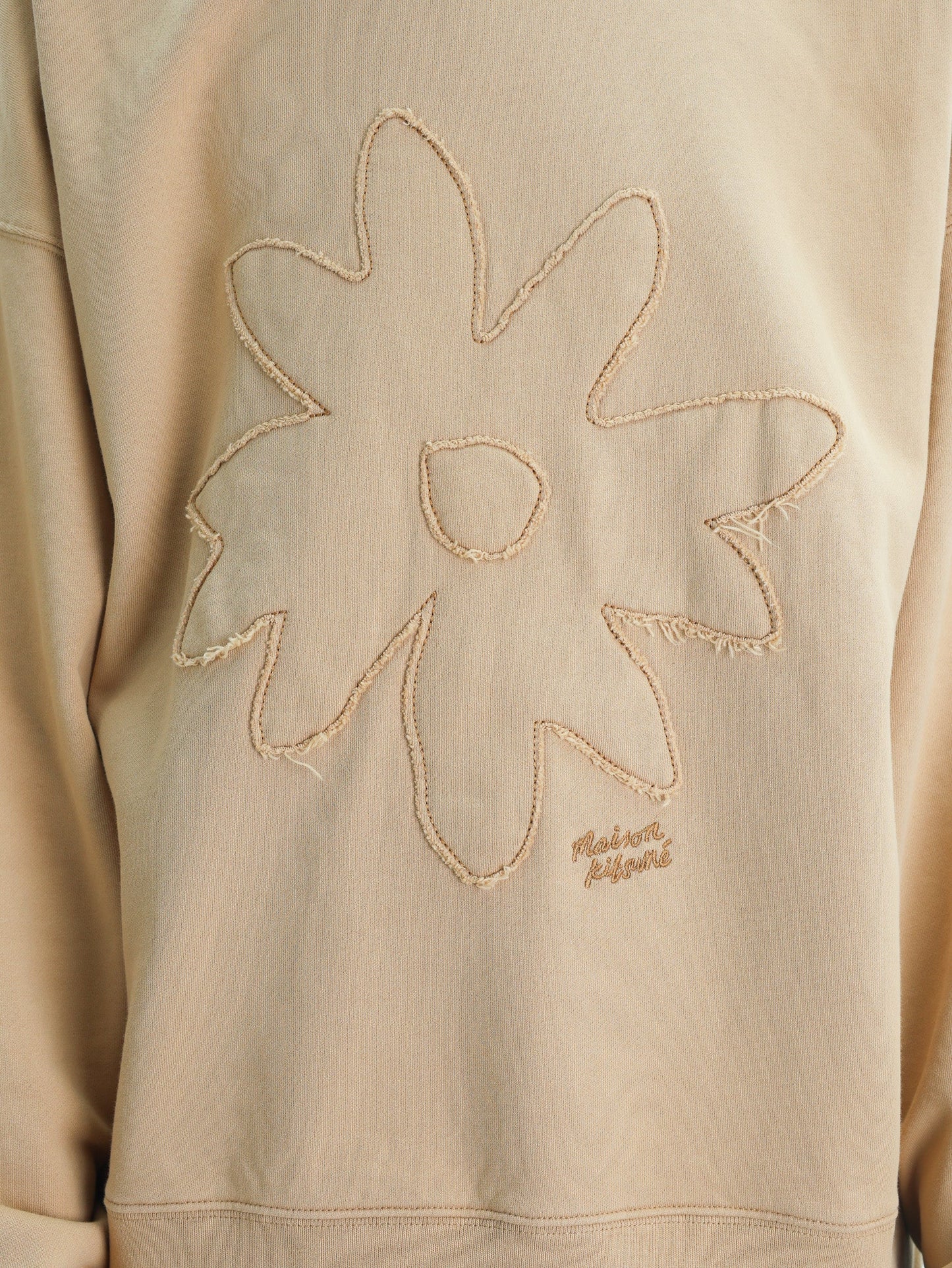 Maison Kitsune Sweatshirt Crafted Daisy Oversize Beige