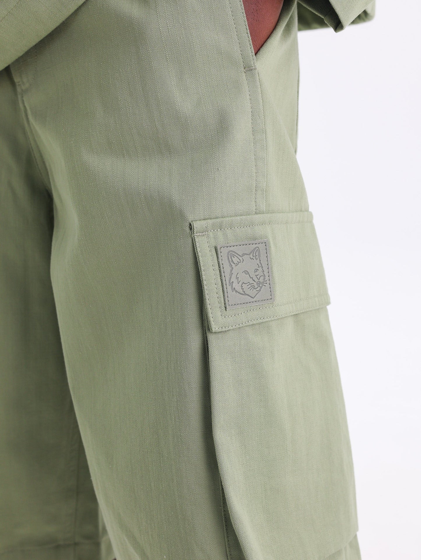 Maison Kitsune Shorts Cargo Bermuda Green