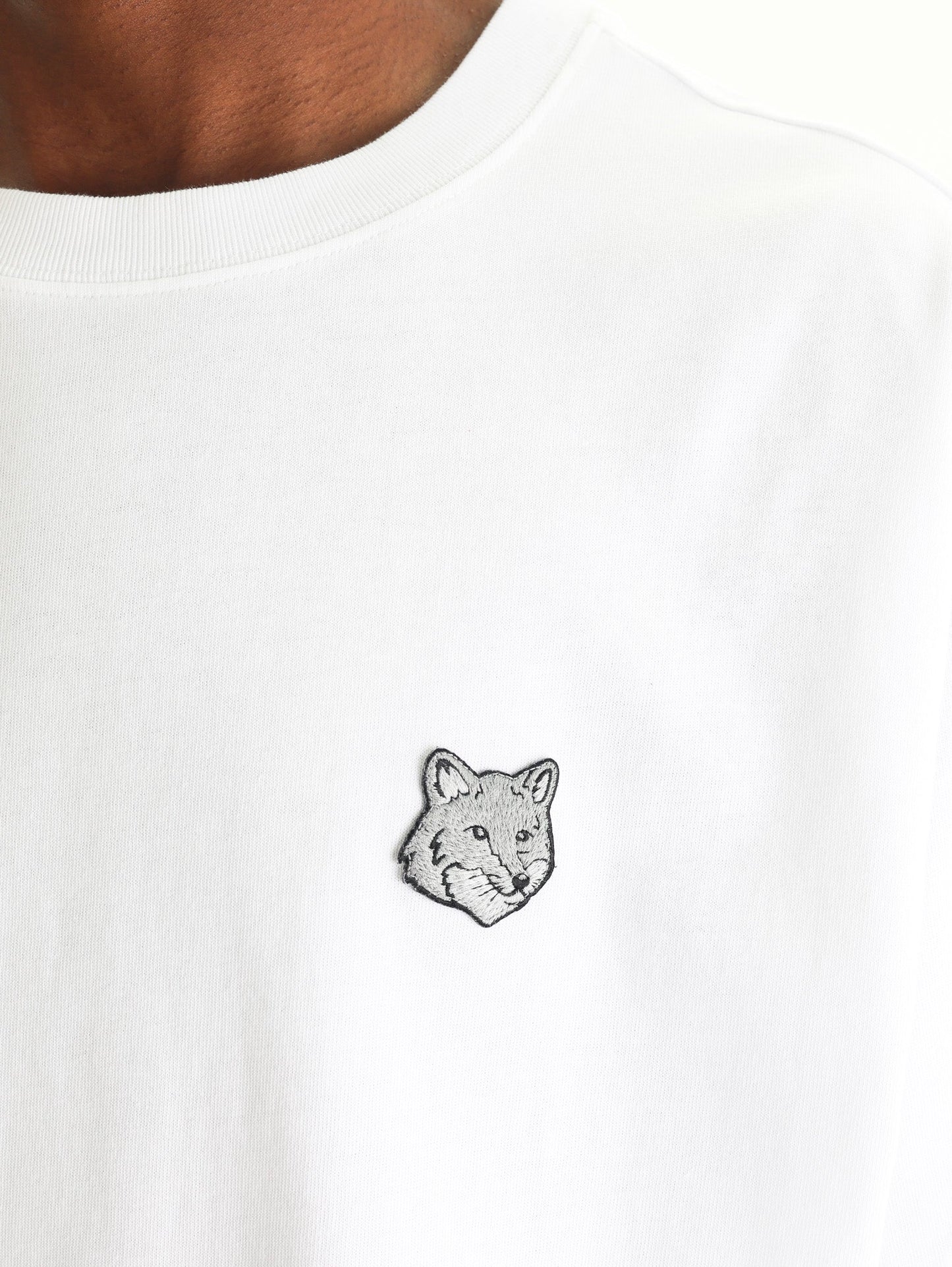 Maison Kitsune T-Shirt Fox Head Patch Oversize White