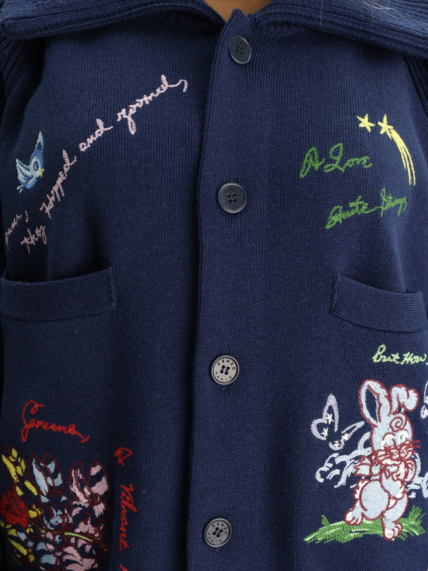 Kenzo Cardigan Cartoon Navy Blue