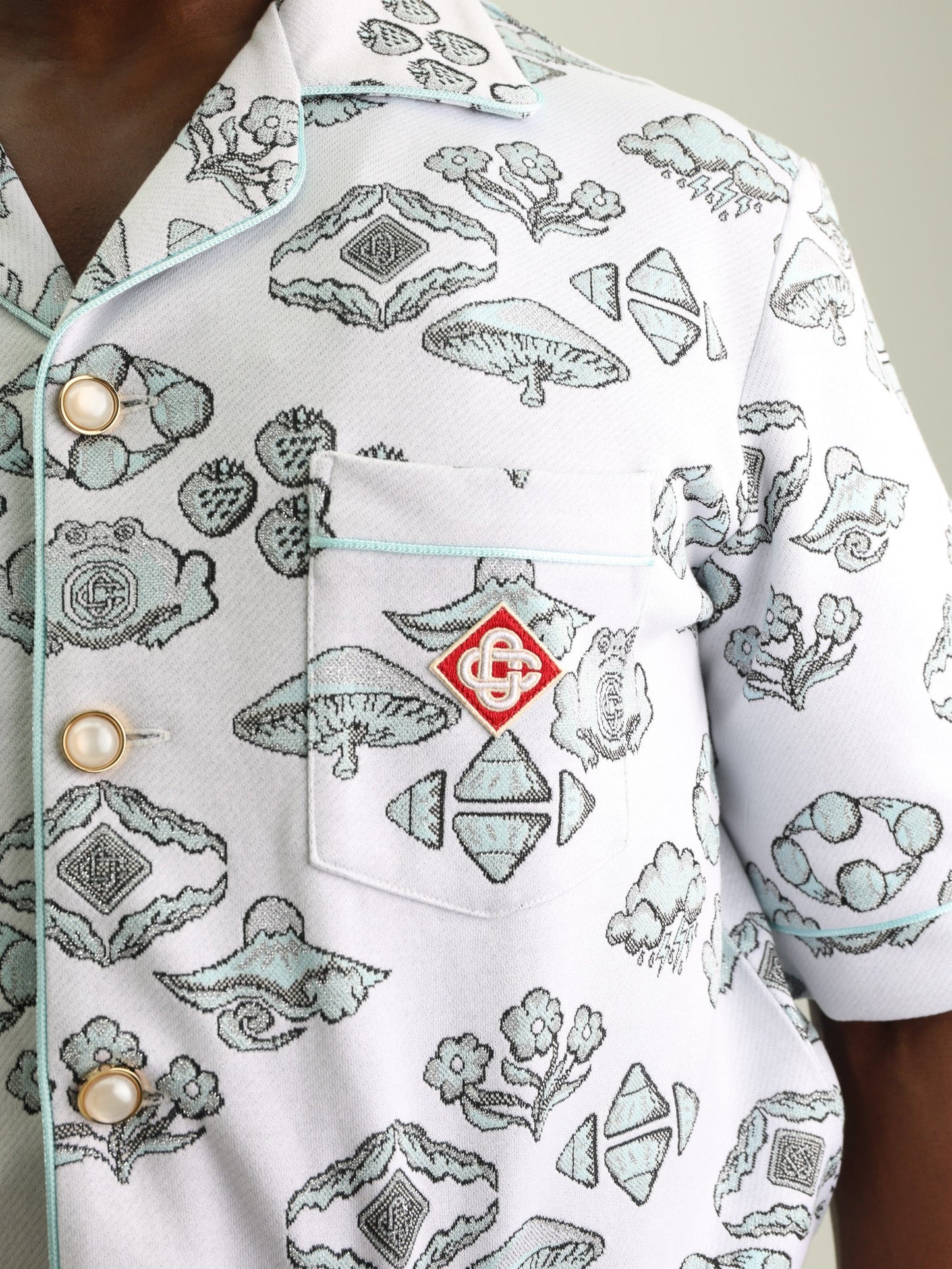 Casablanca Shirt Jacquard Off White-Multi