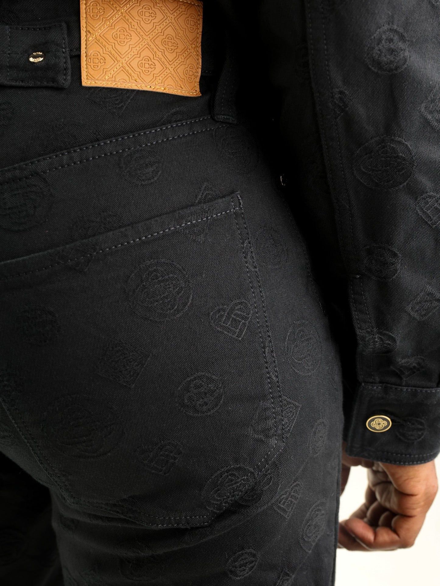 Casablanca Jeans Straight Leg Monogram Black