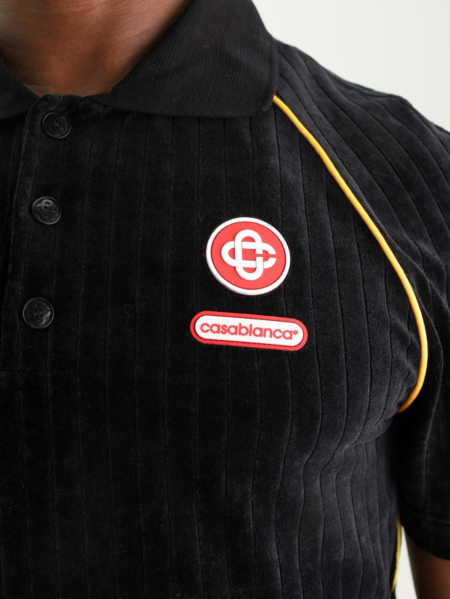 Casablanca Golfer Rib Velour Raglan Black