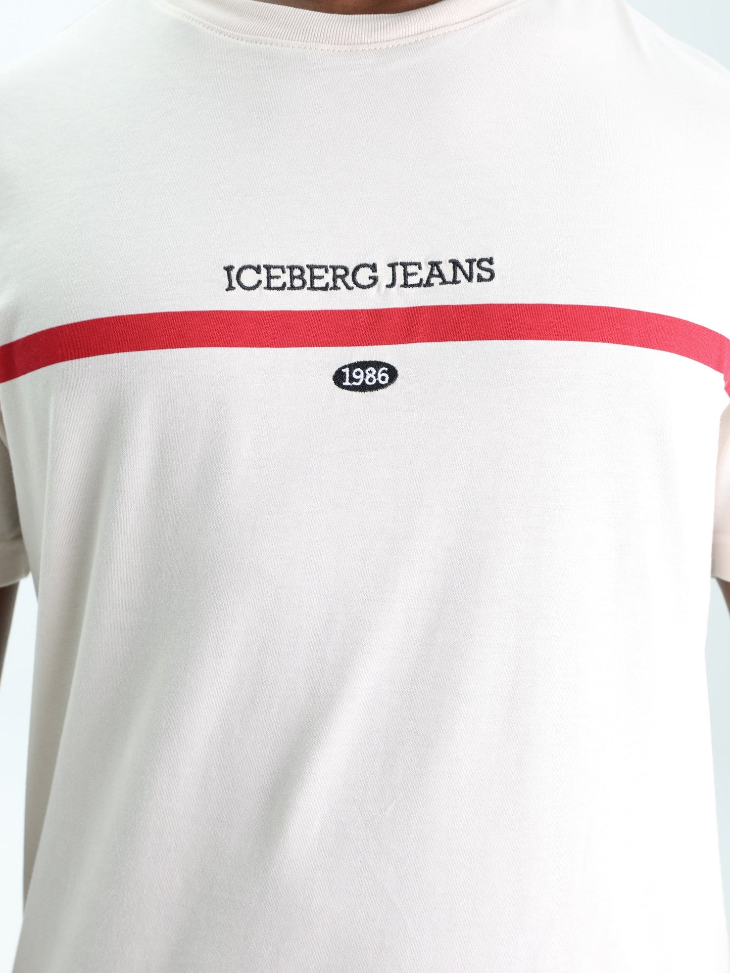 Iceberg T-Shirt 1986 Embroidery Logo Ivory