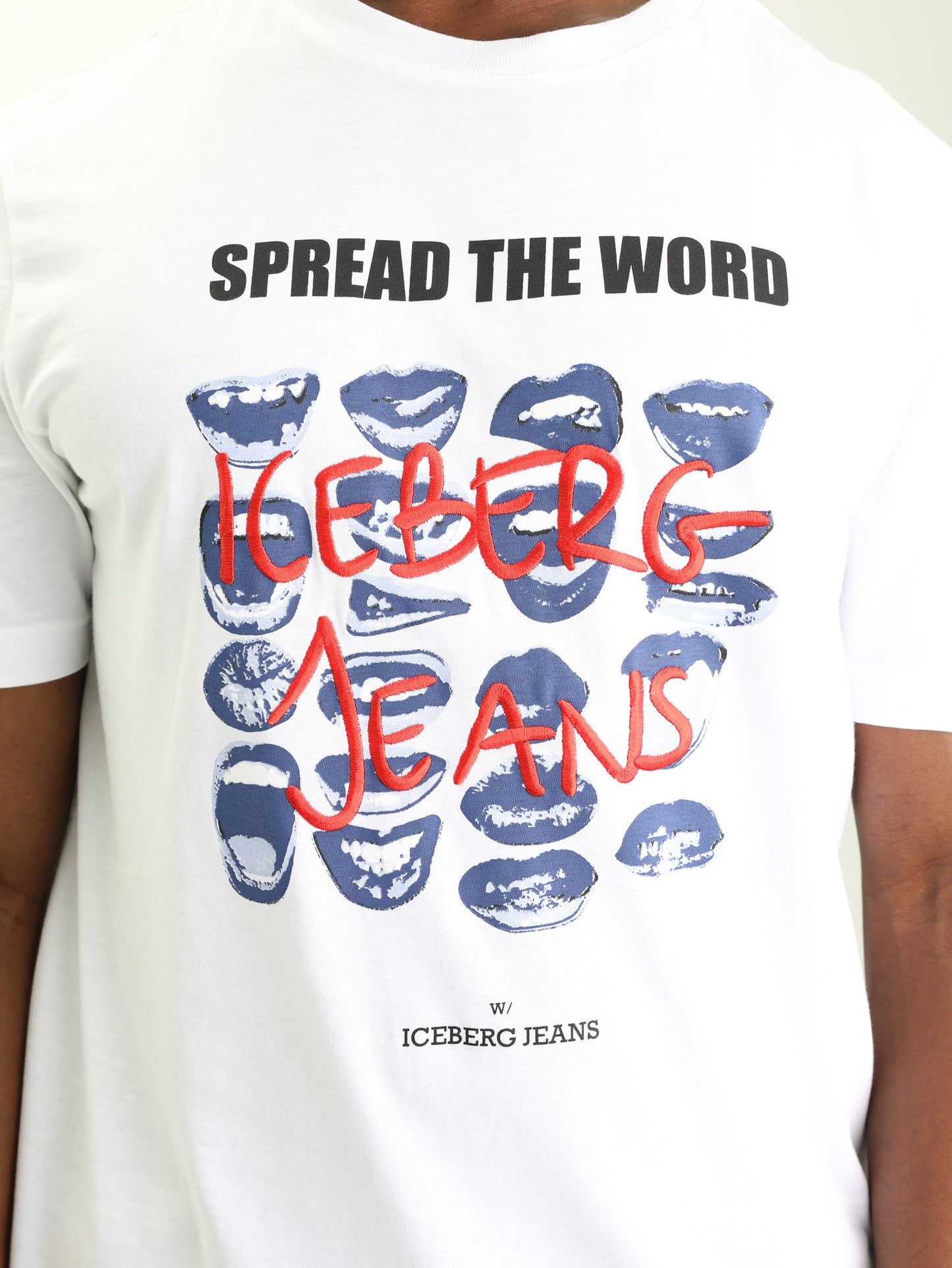 Iceberg T-Shirt Mouth Print Logo White