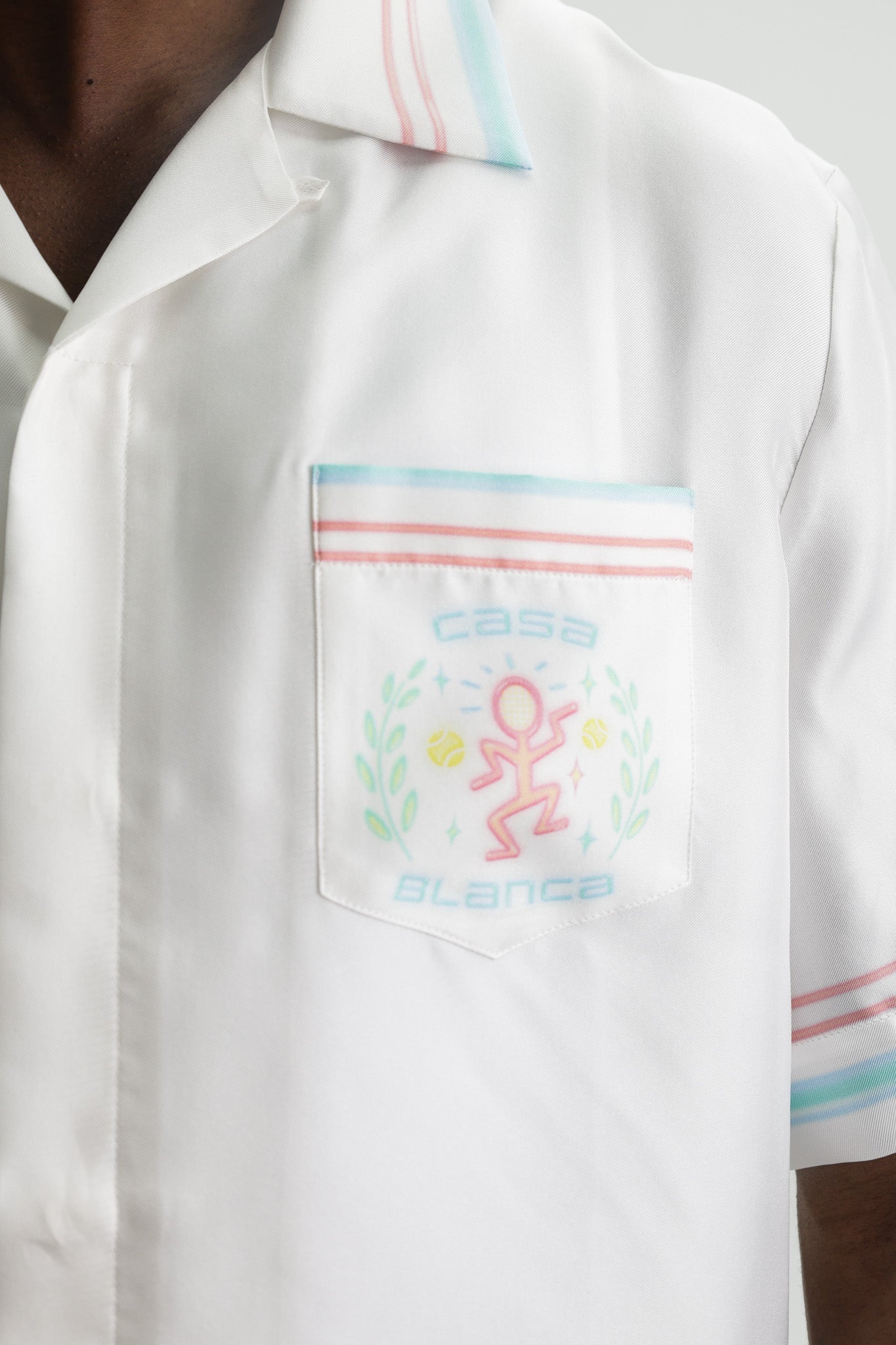 Casablanca Dance Joy Cuban Collar Ss Shirt White