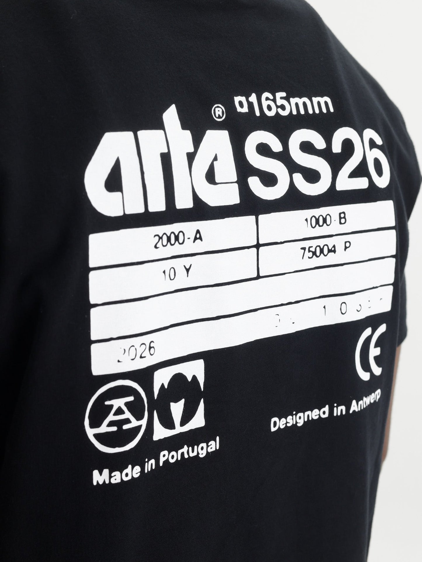 Arte T-Shirt Back Poster Plain Black